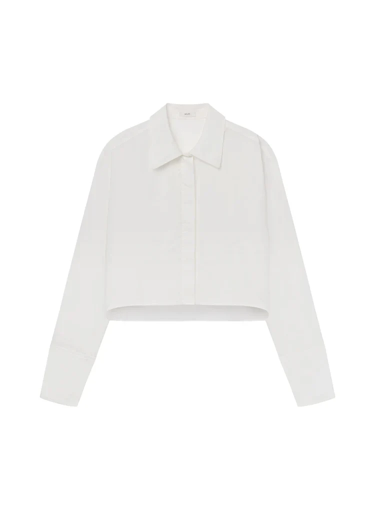 Maude Cropped Cotton Top White - Image 4