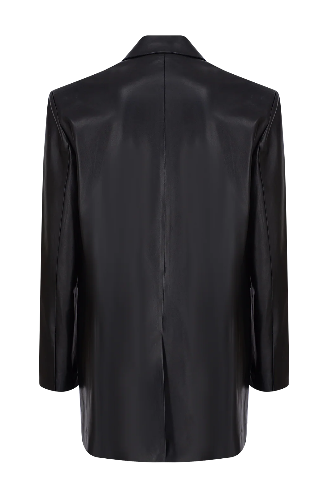 Maxi Leather Blazer Black - Image 3
