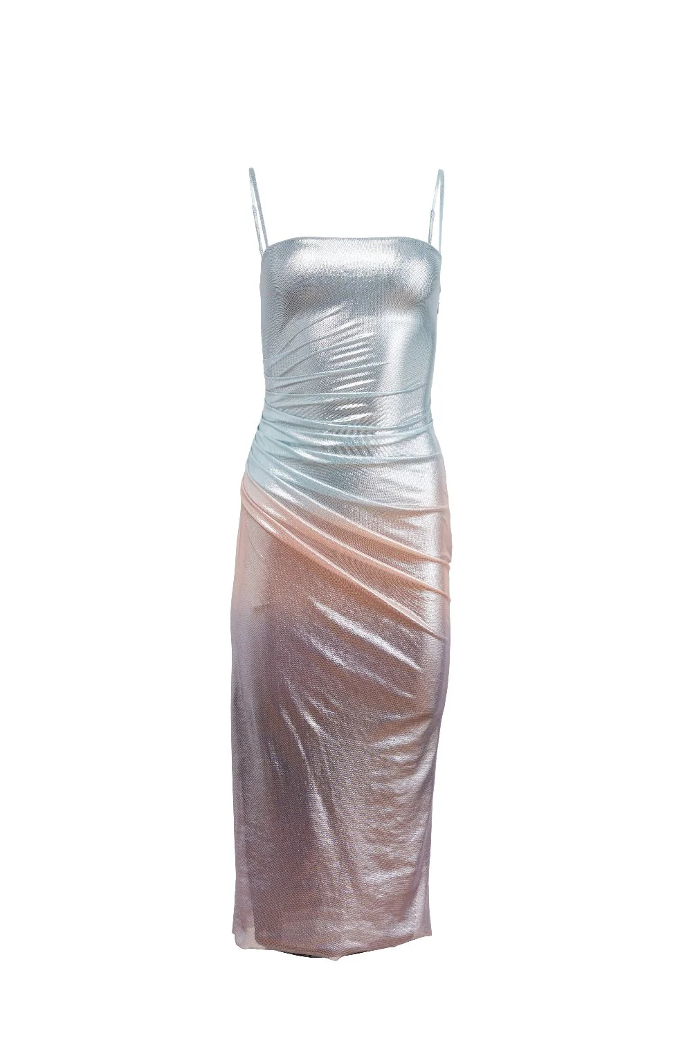 Metallic Ombre Mesh High Slit Dress - Image 4