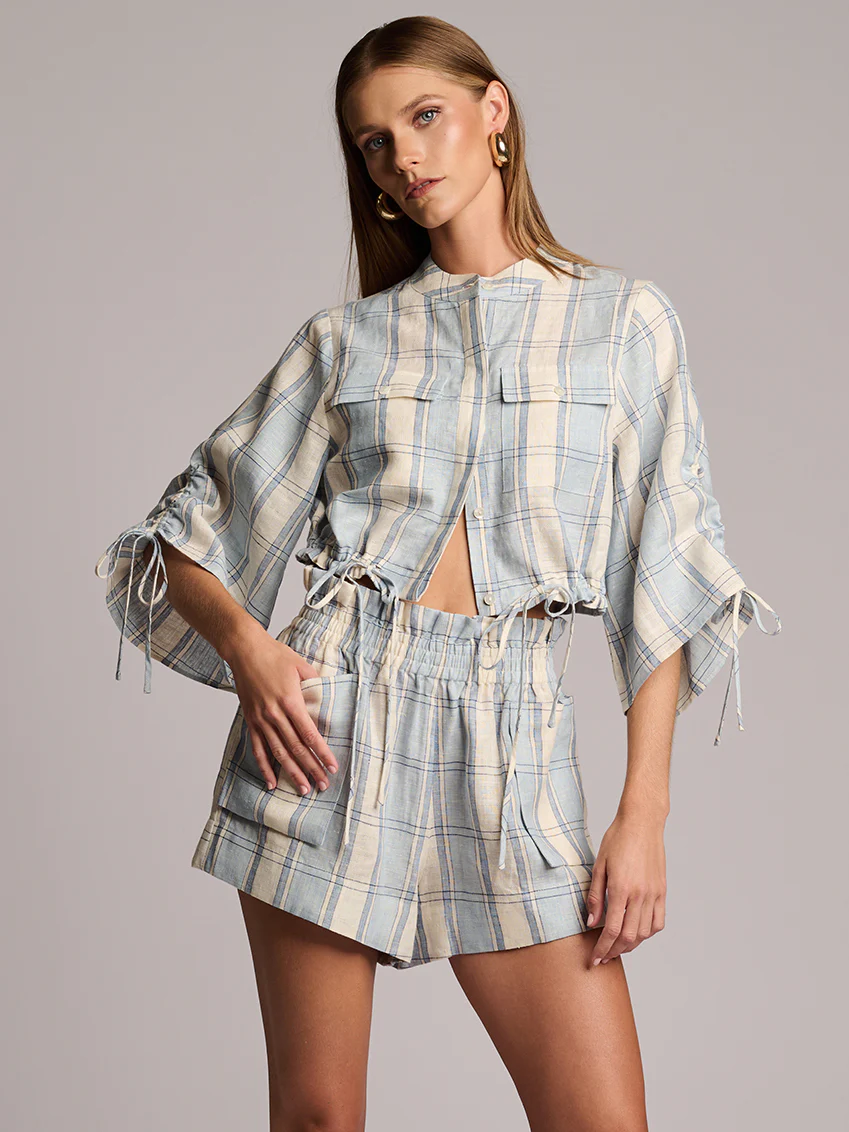 Mira Short Blue Plaid - Image 2