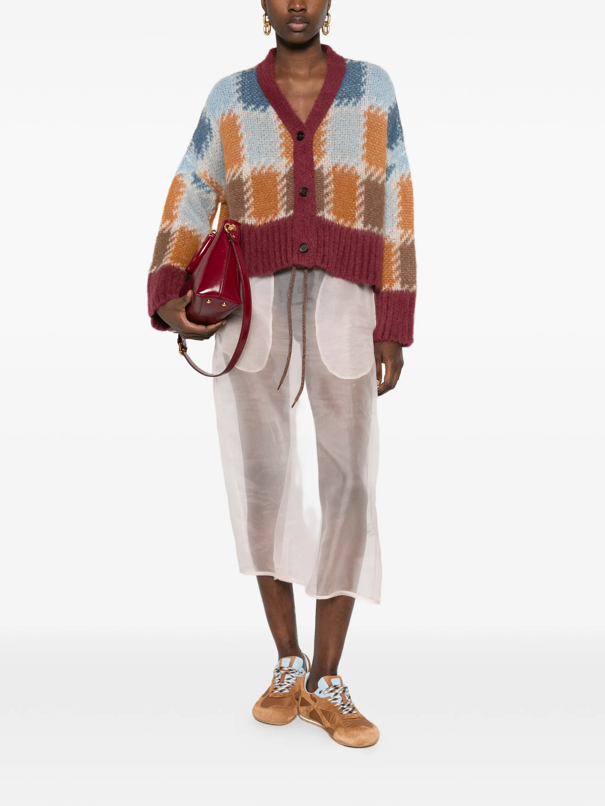 Mohair Check Gauge 3 Cardigan - Image 2