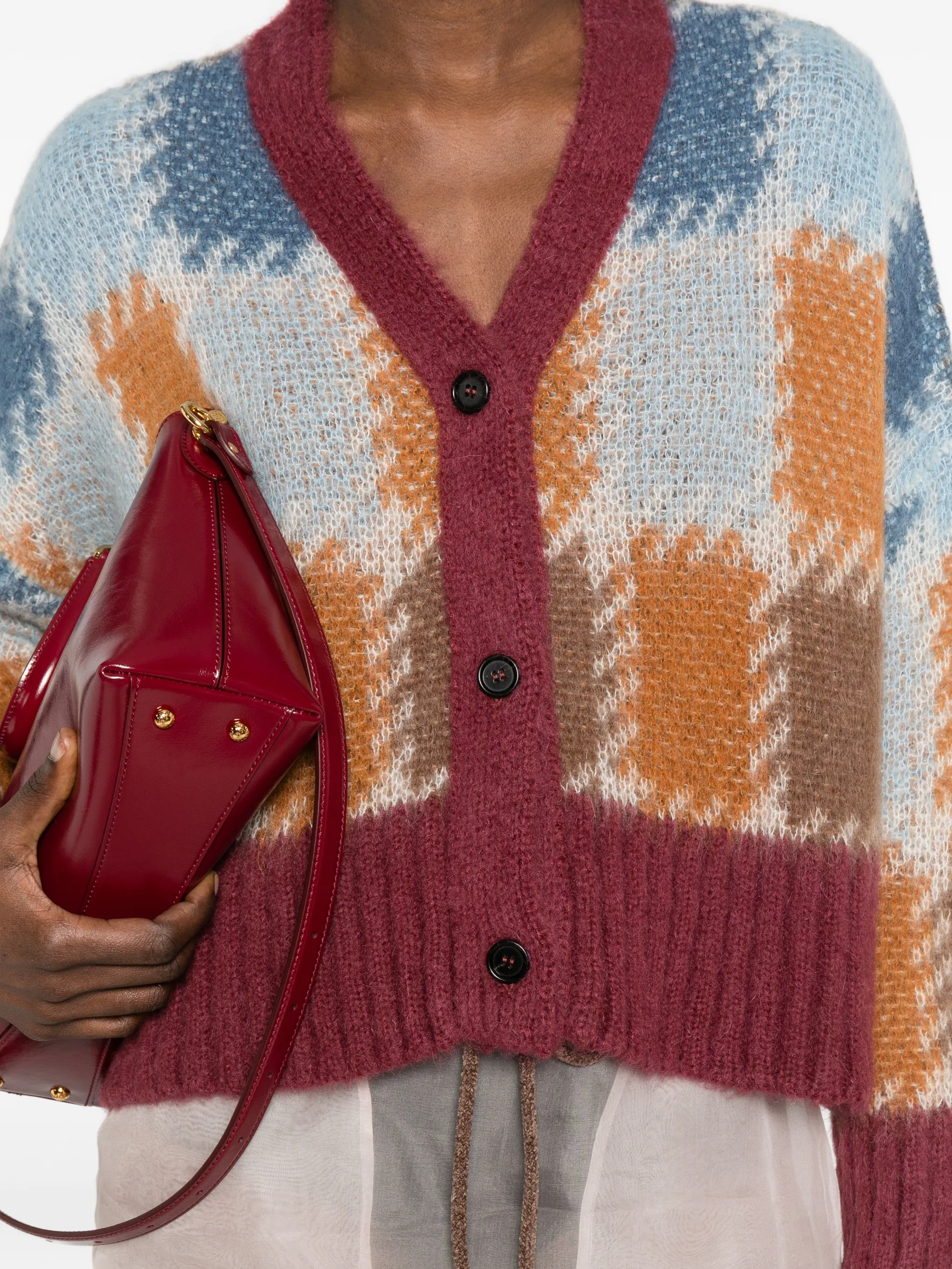 Mohair Check Gauge 3 Cardigan - Image 4