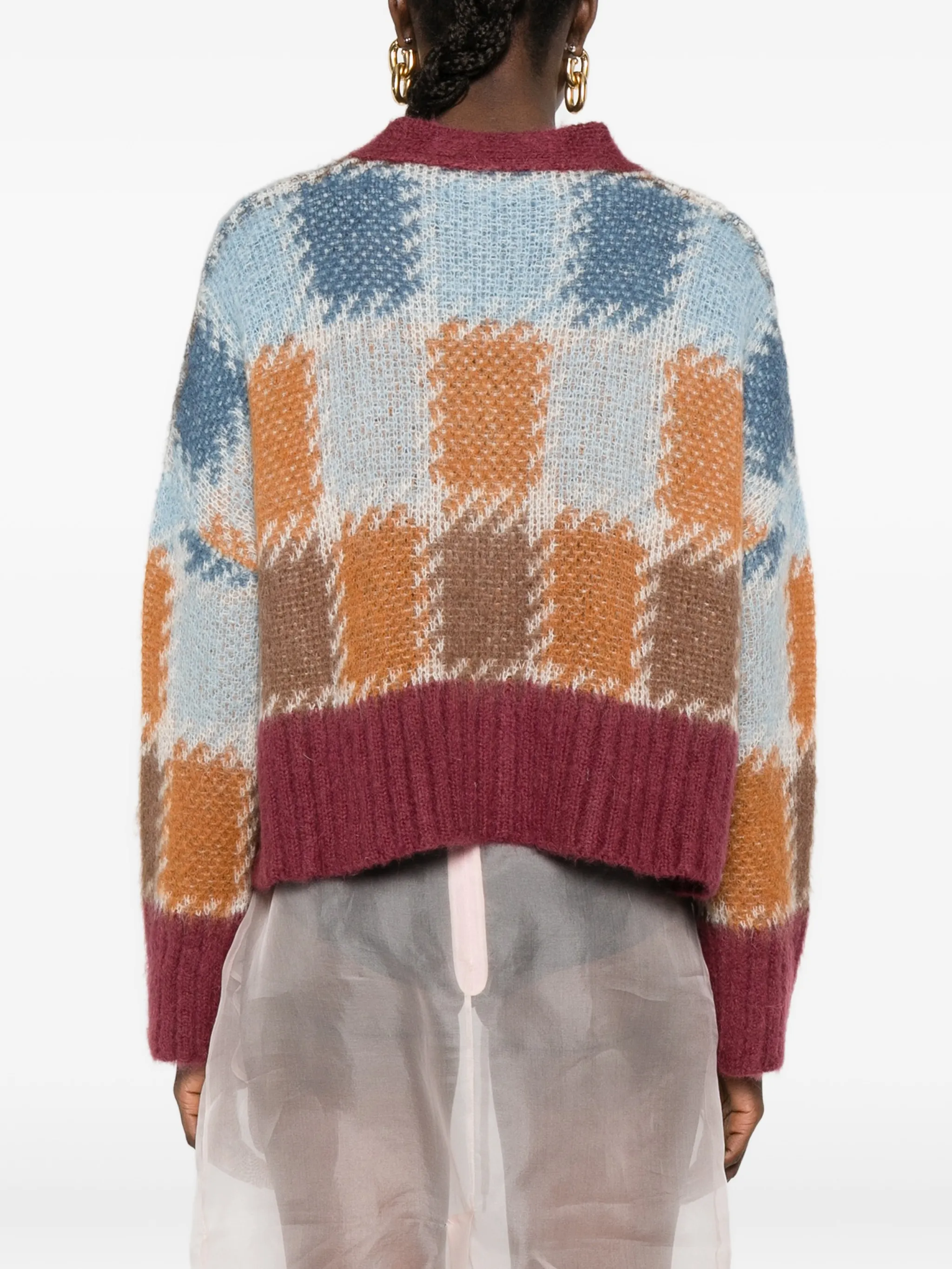 Mohair Check Gauge 3 Cardigan - Image 5