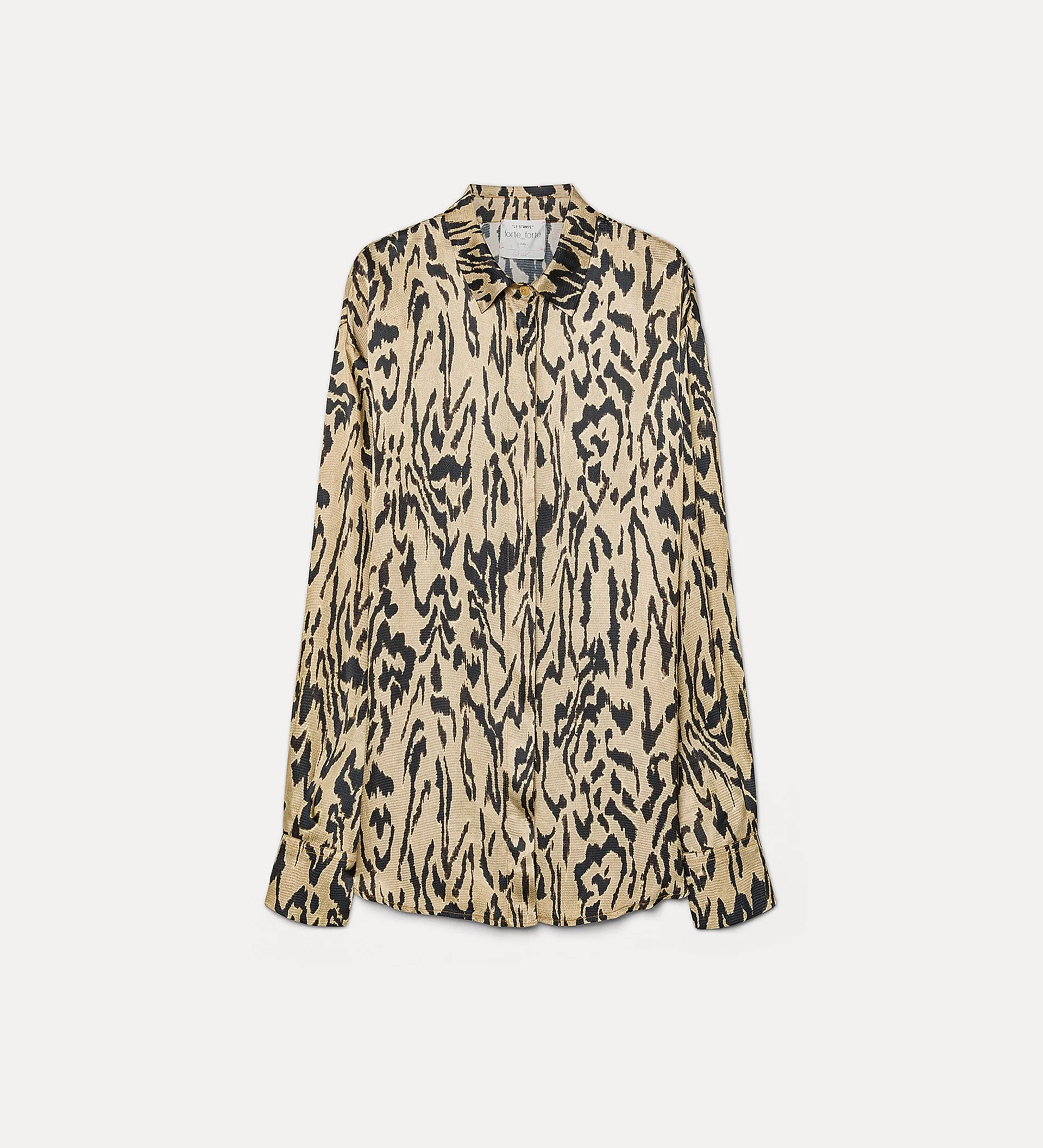 "Moiree" Print Satin Oversized Shirt - Image 4