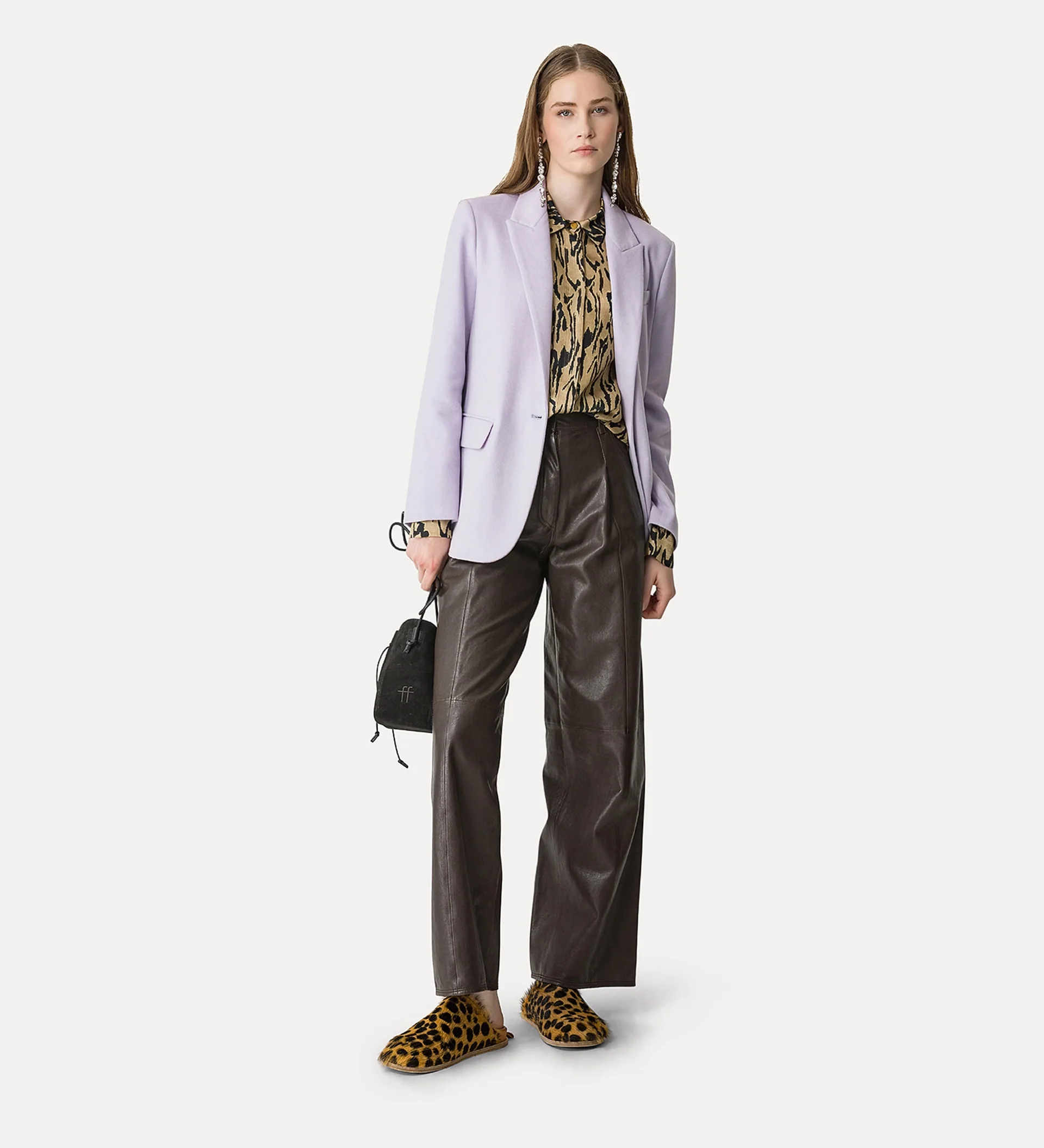 "Moiree" Print Satin Oversized Shirt - Image 5