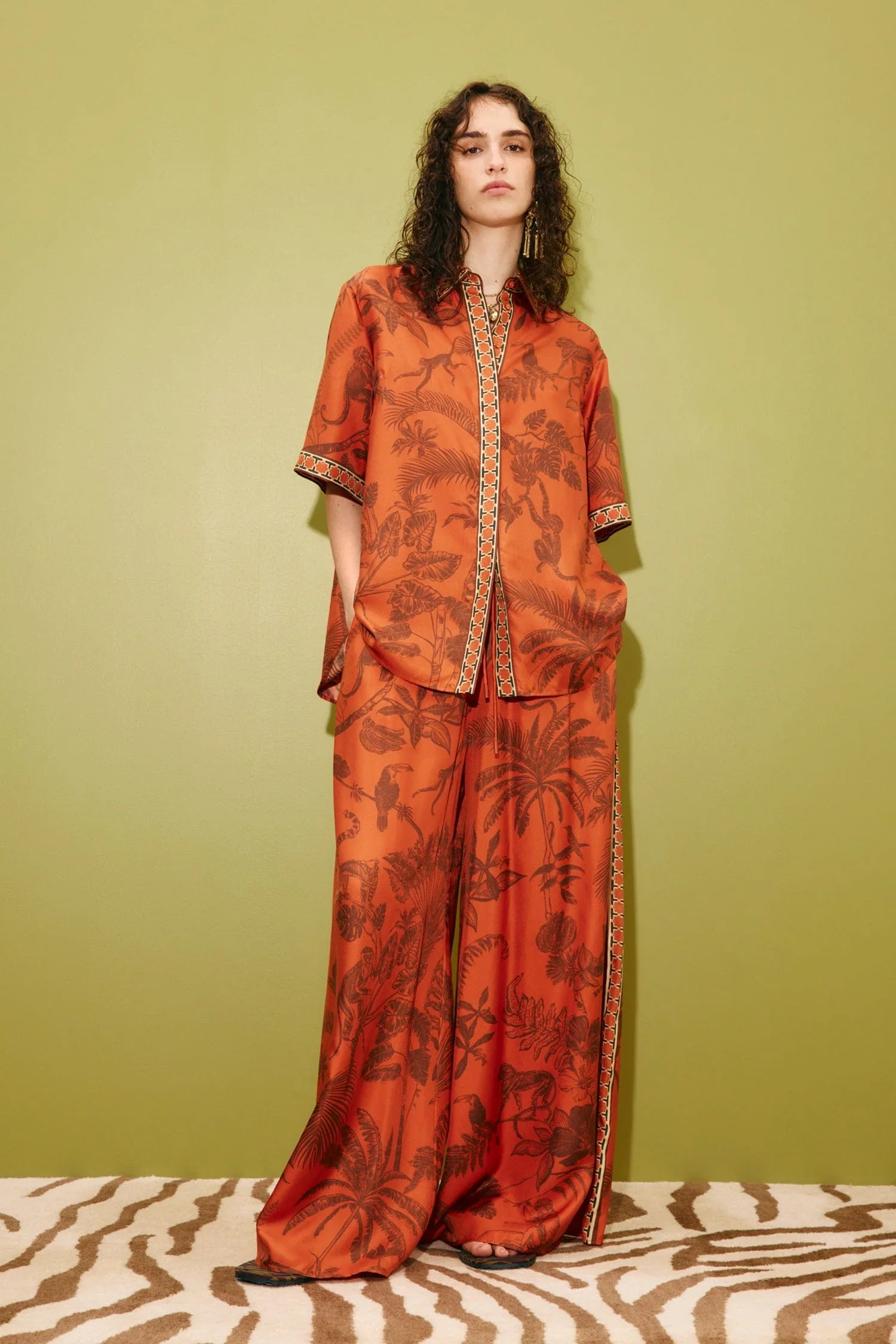 Monkey Dance Silk Palazzo Pant - Image 2