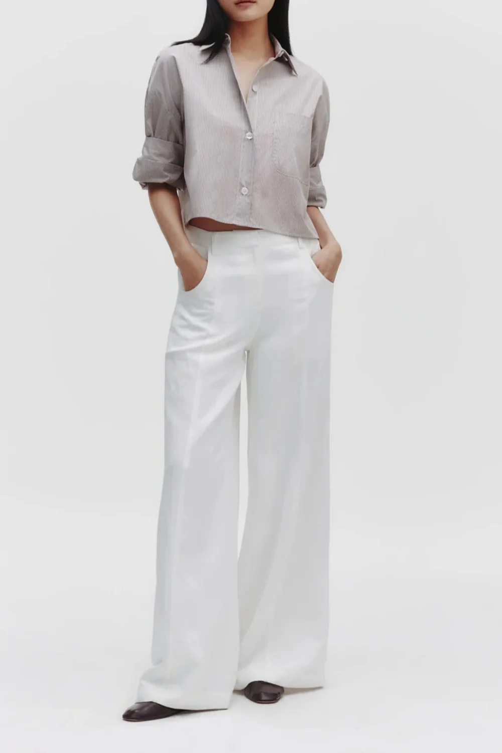 Dee's Trouser in Coated Viscose Linen