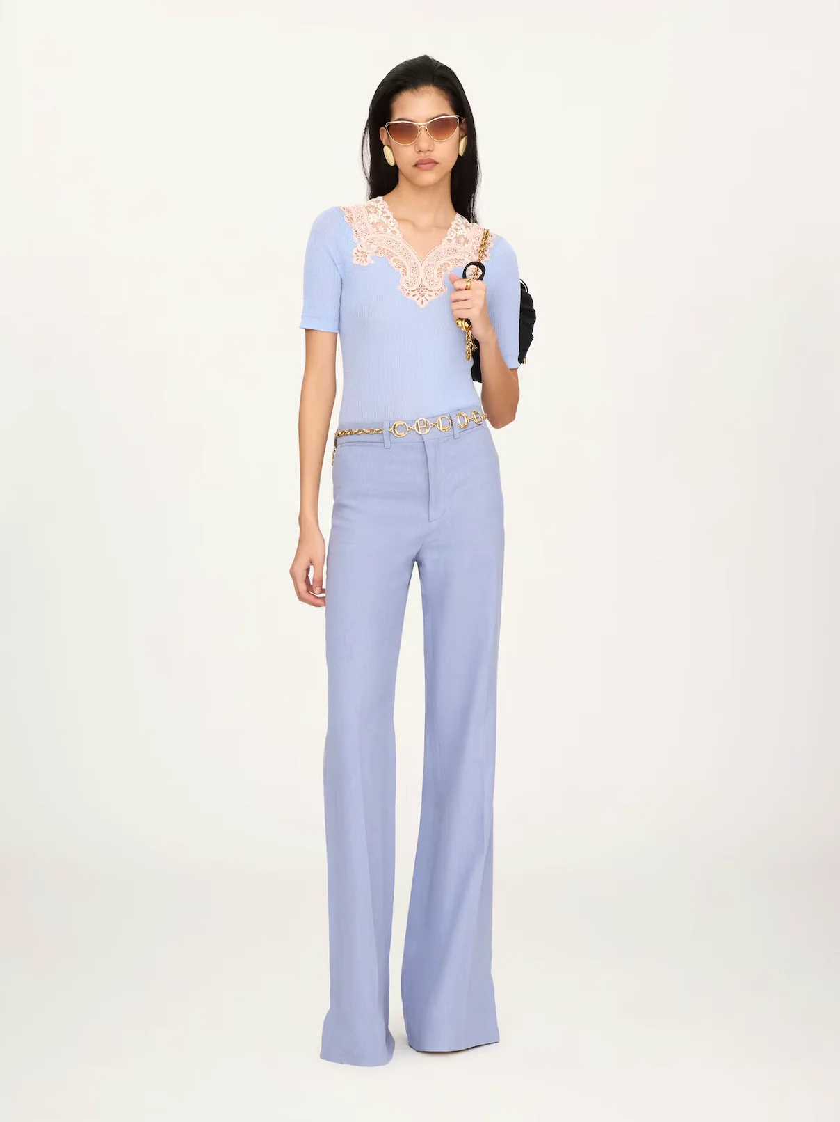 High-Rise Flared Pants Linen Crêpe - Image 2