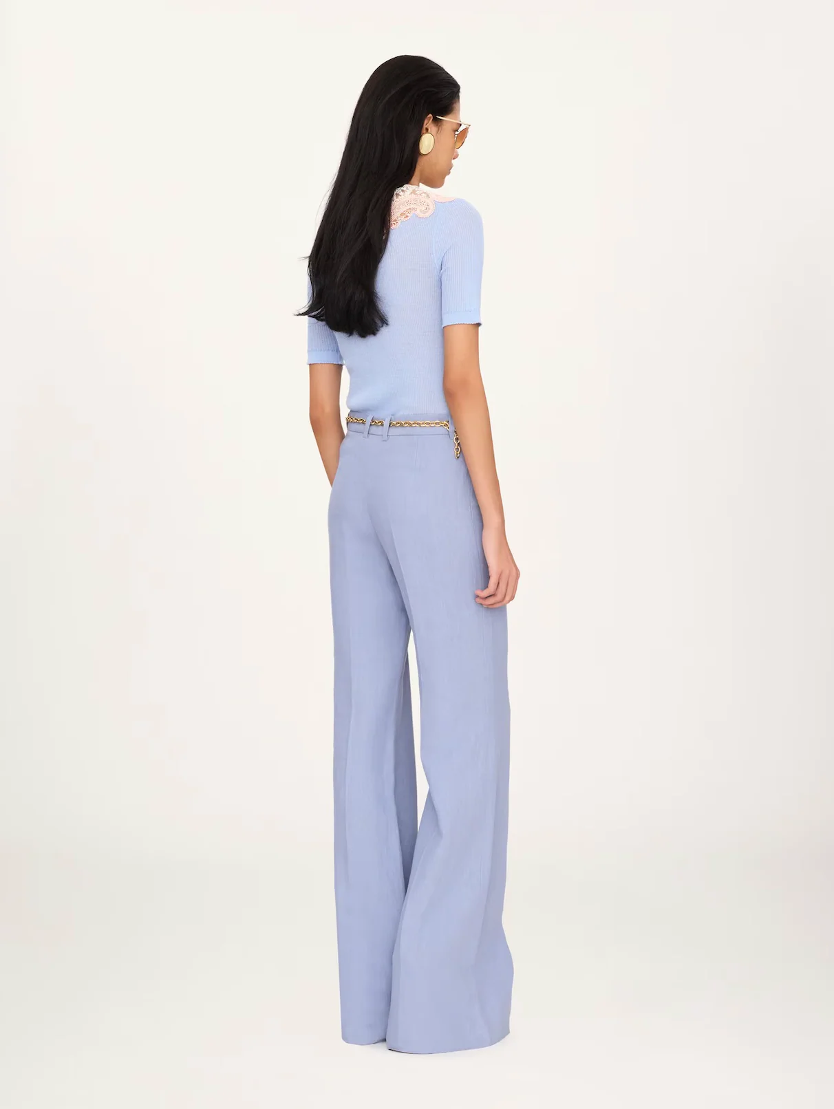 High-Rise Flared Pants Linen Crêpe - Image 3