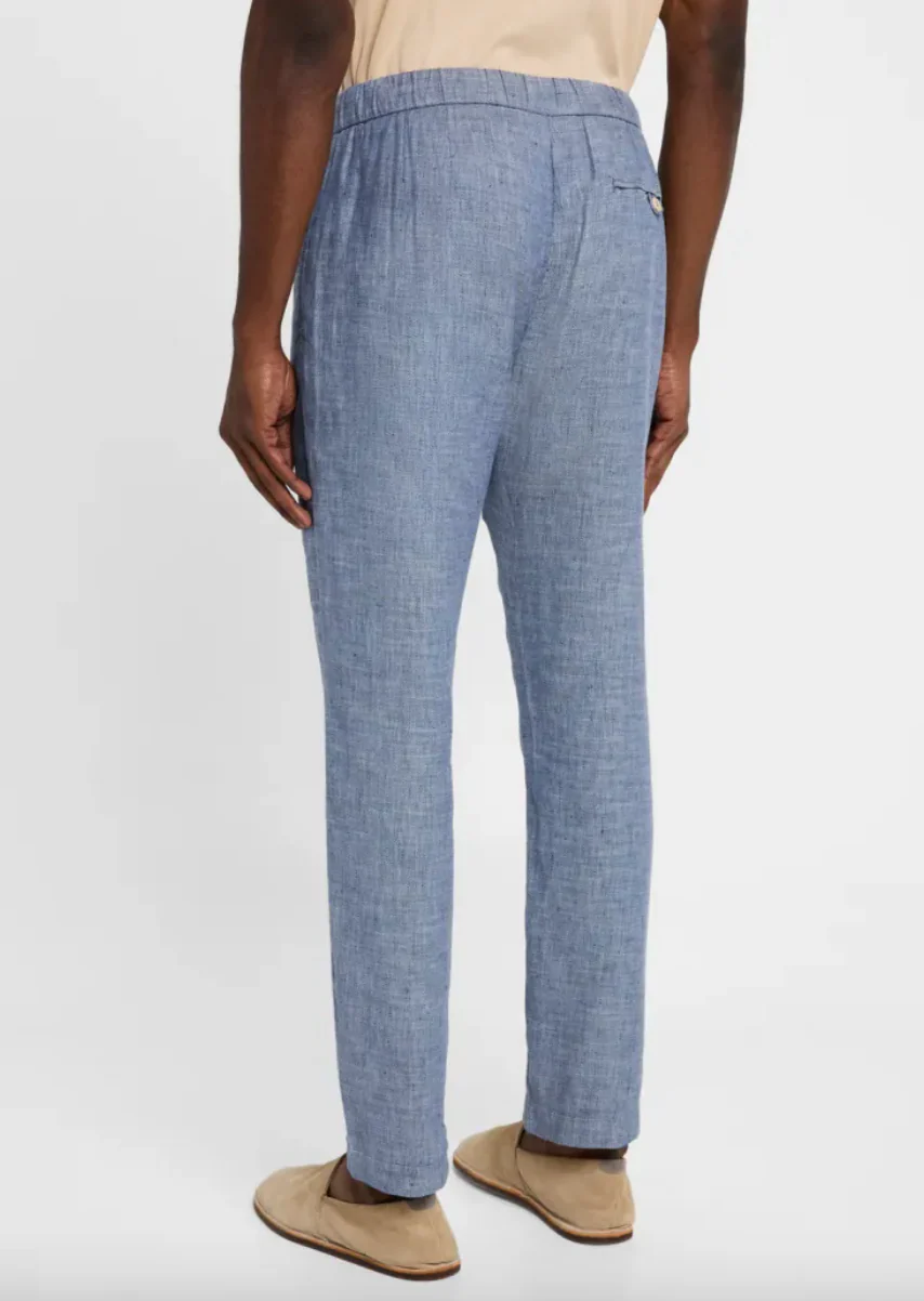 Oscar Linen Chinos Mélange Navy Blue (Final Sale) - Image 3
