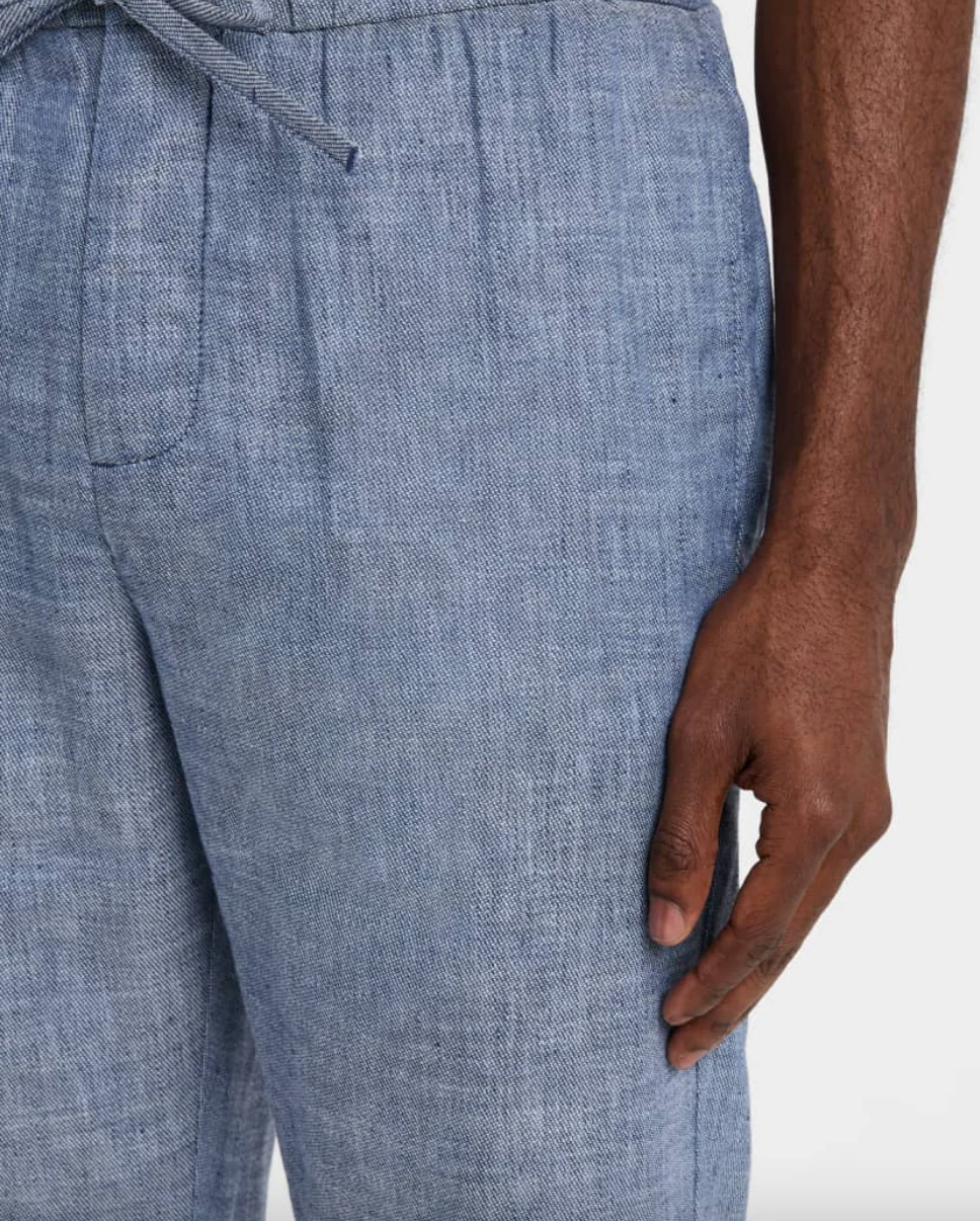 Oscar Linen Chinos Mélange Navy Blue (Final Sale) - Image 4