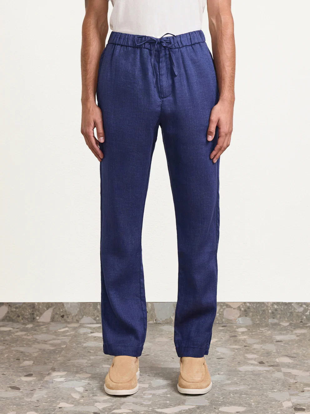 Oscar Linen Chinos Navy - Image 3