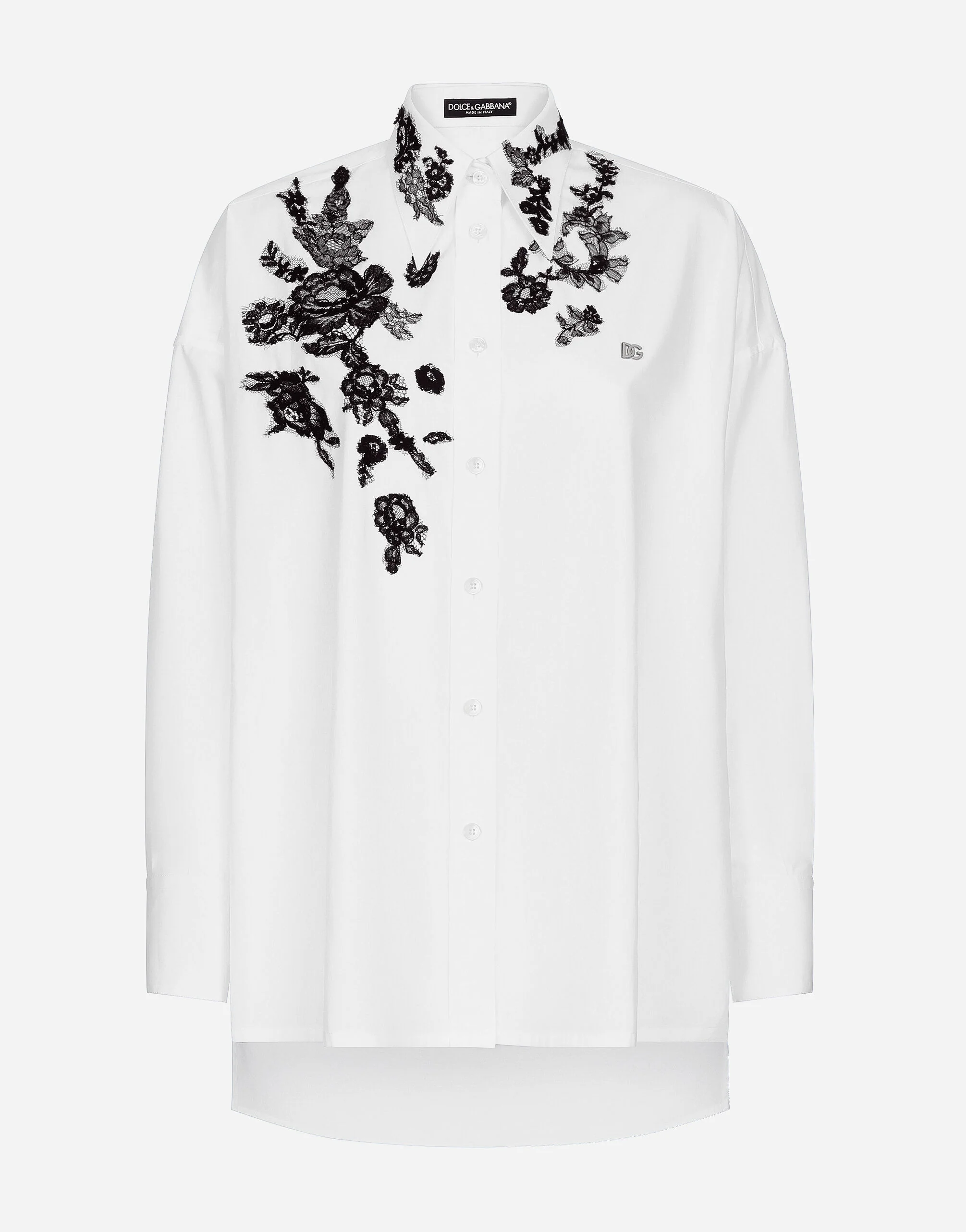 Oversize Cotton Shirt with Lace Appliques (Final Sale) - Image 3