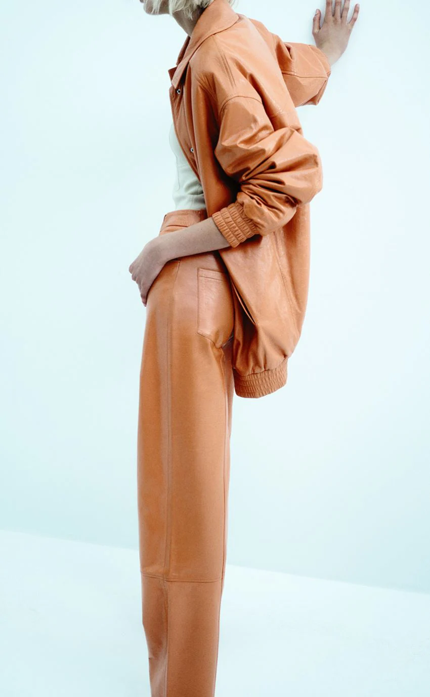 Oversize Leather Bomber Rust - Image 2