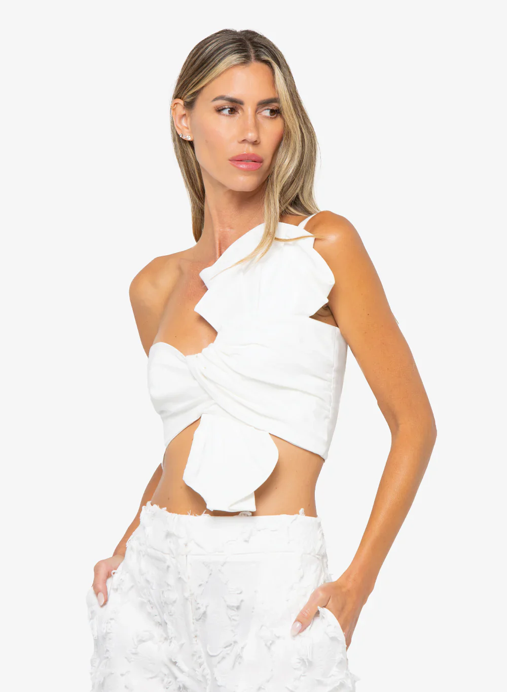 Oyster Top in Stretch Denim - Image 4