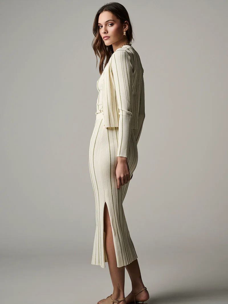 Peony Knit Skirt Ivory Sage (Final Sale) - Image 2