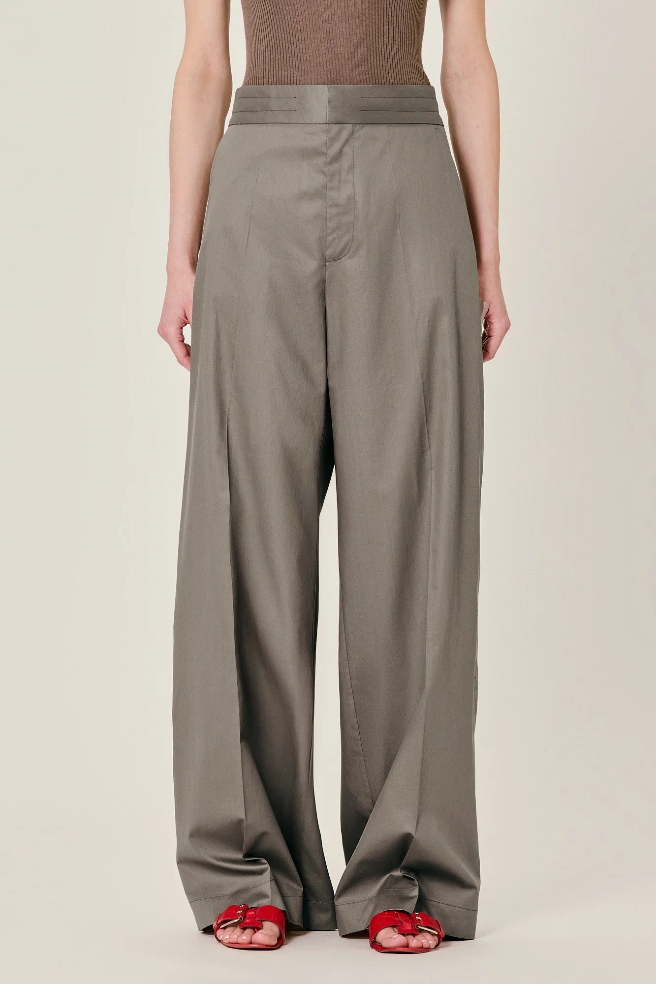 Petra Cotton Trousers Mud - Image 3