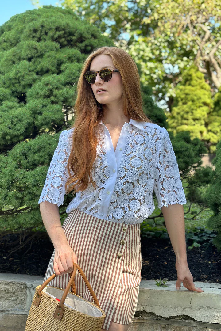 Petunia Doily Lace Blouse Pure White - Image 2