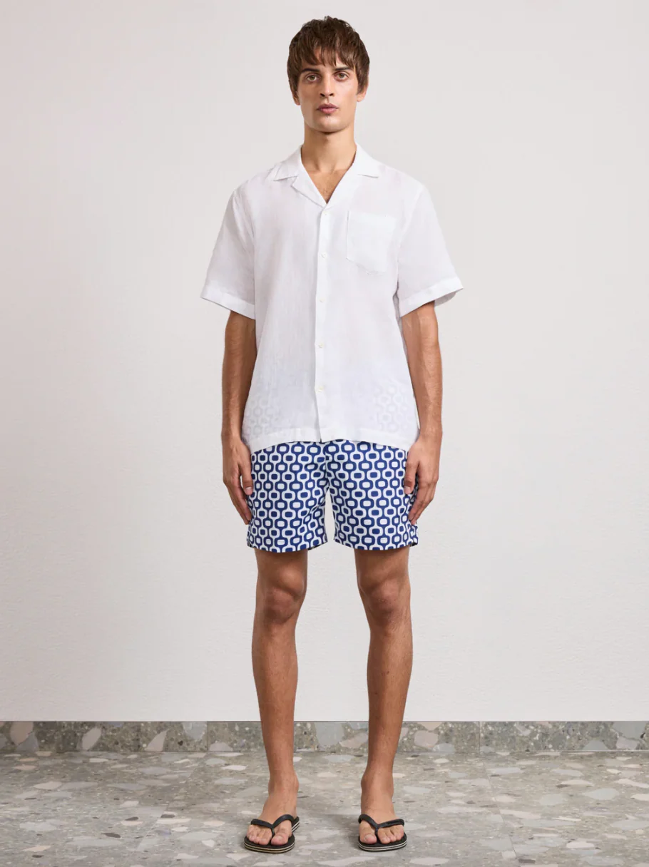 Porto Swim Shorts Ipanema Large Print Navy (Final Sale) - Image 3