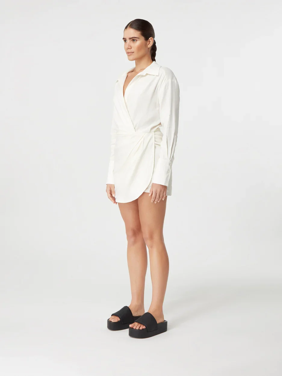 Puno Linen Mini Dress Ivory (Final Sale) - Image 3