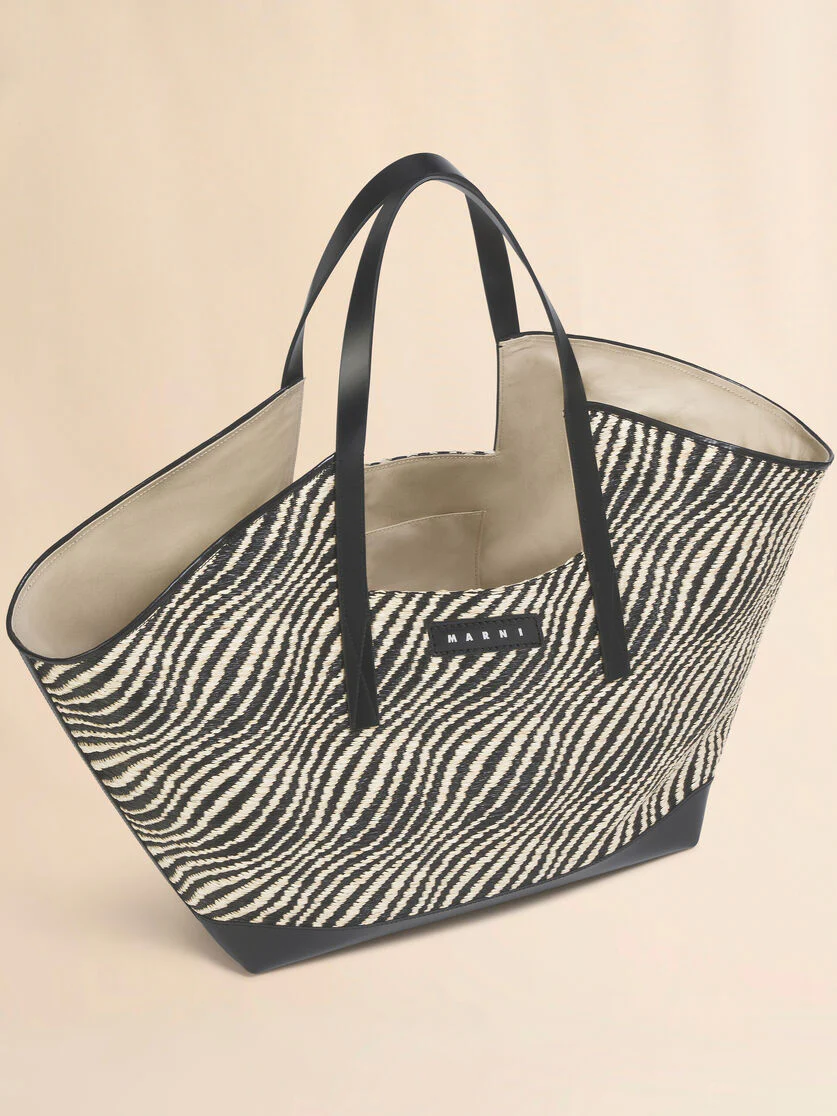 Raffia-Effect Waves Tote Bag - Image 3