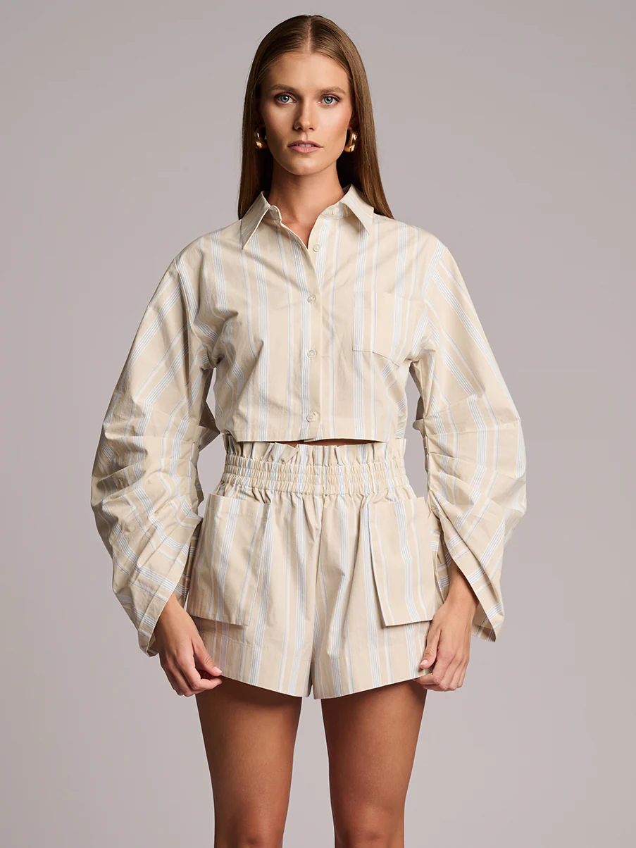Raquel Top Beige Stripe - Image 2