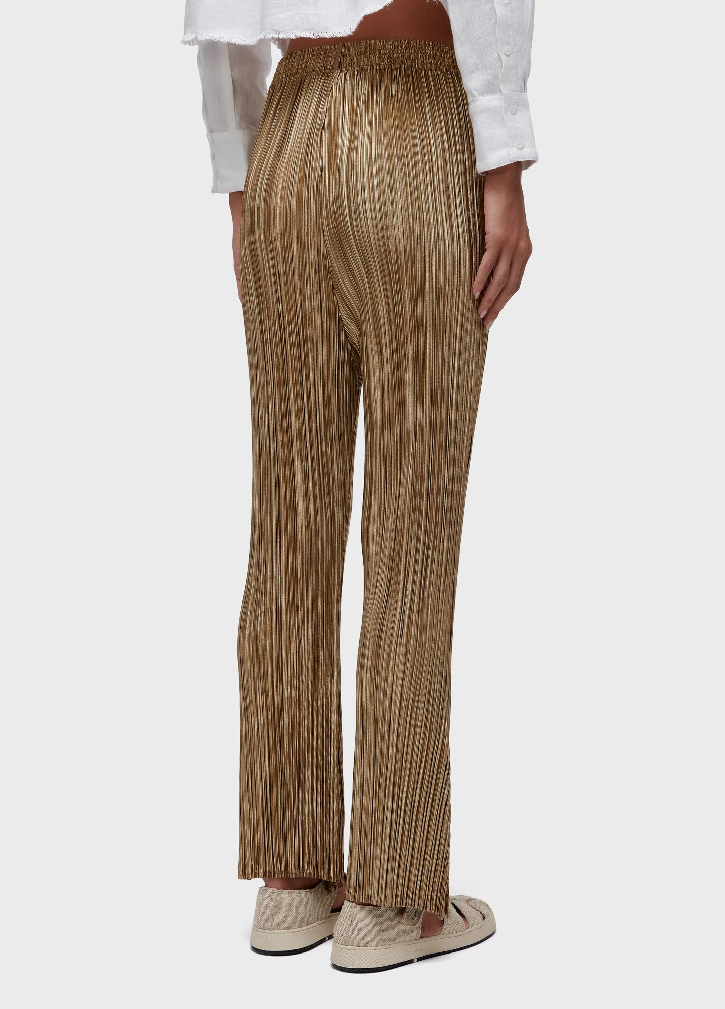 Plisse Gold Straight Pants - Image 3