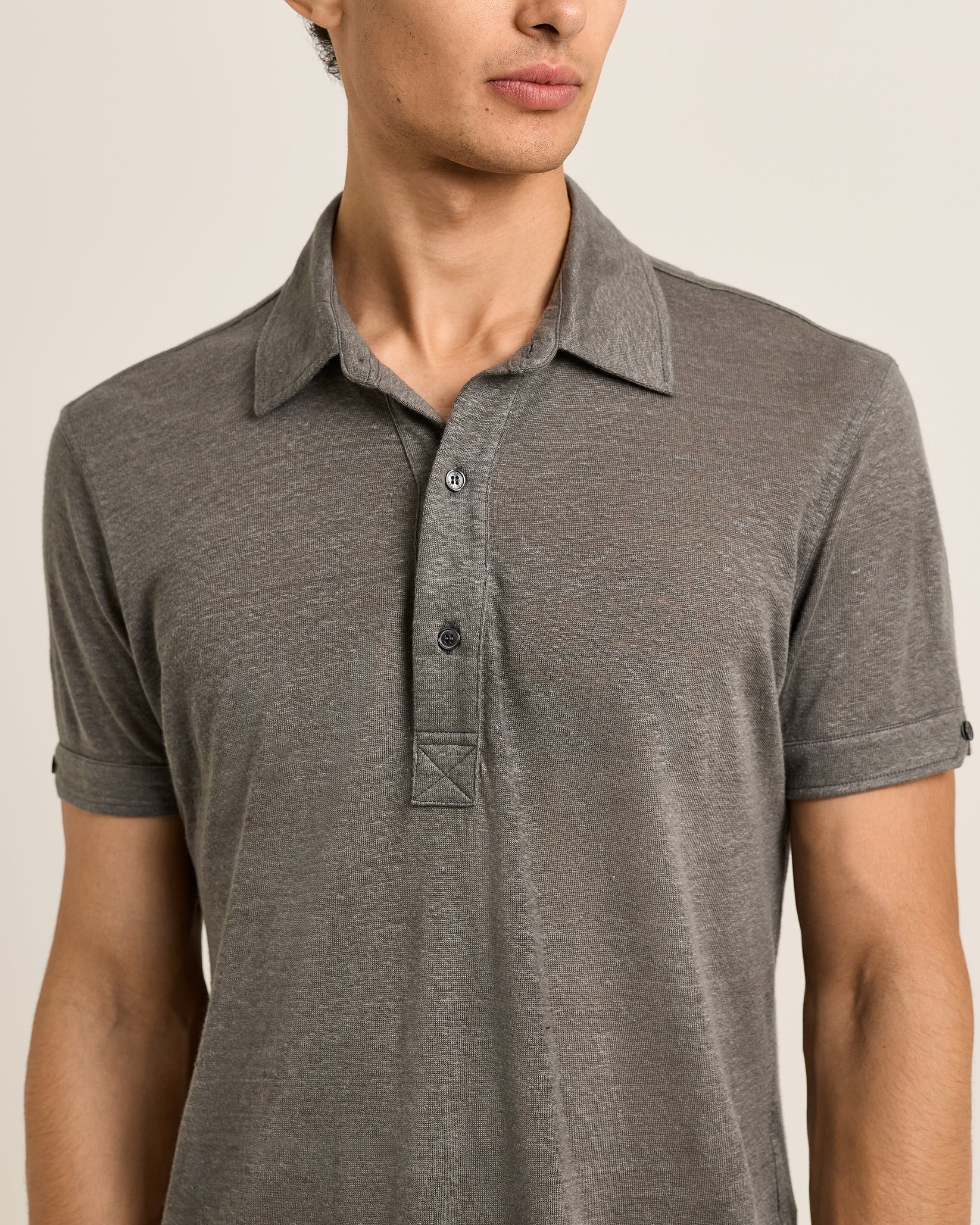 Sebastian Linen Polo Elephant Grey - Image 3