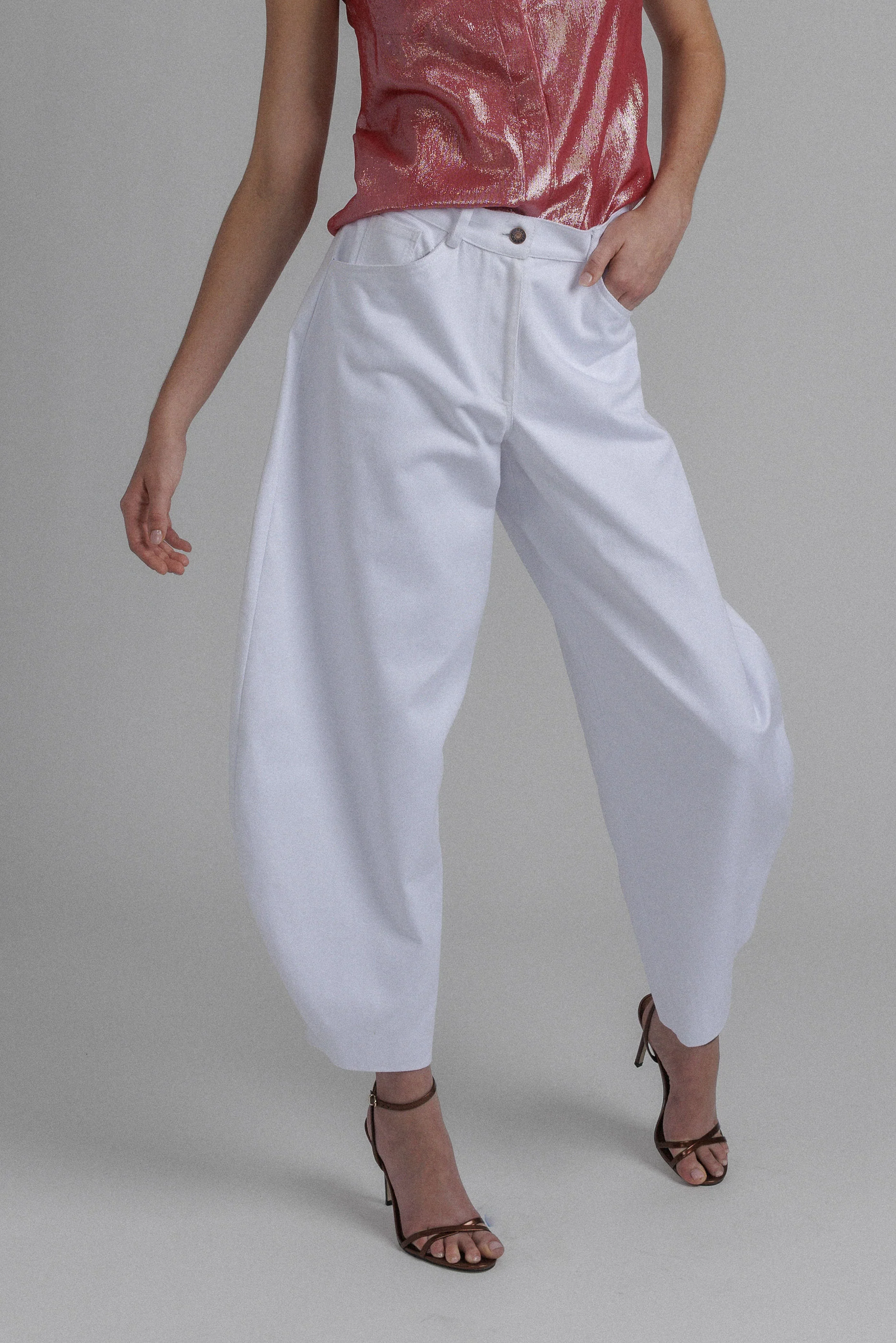 White Balloon Denim Pant - Image 2