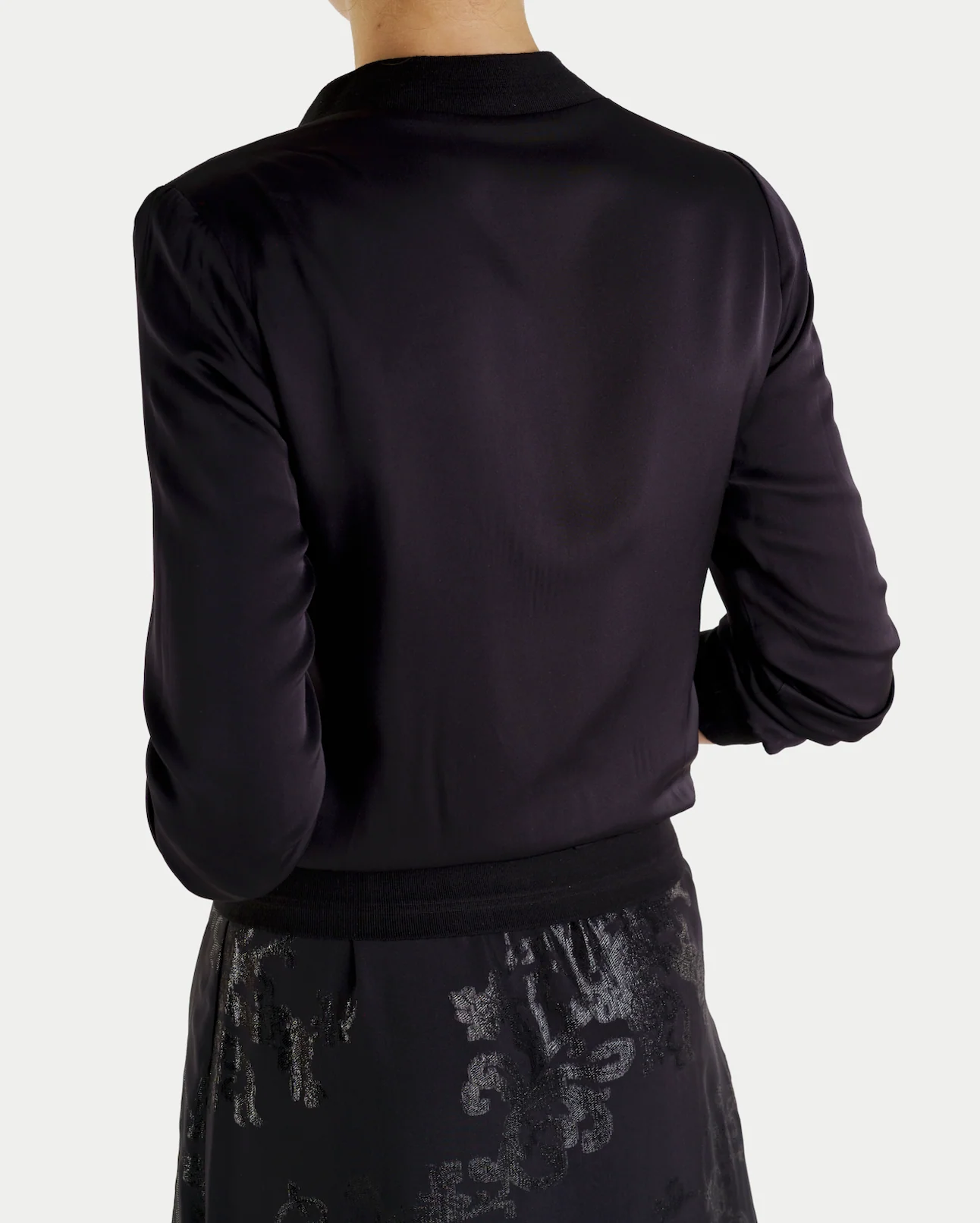 Reversible Silk Bomber Jacket Black Gold Ombre - Image 4