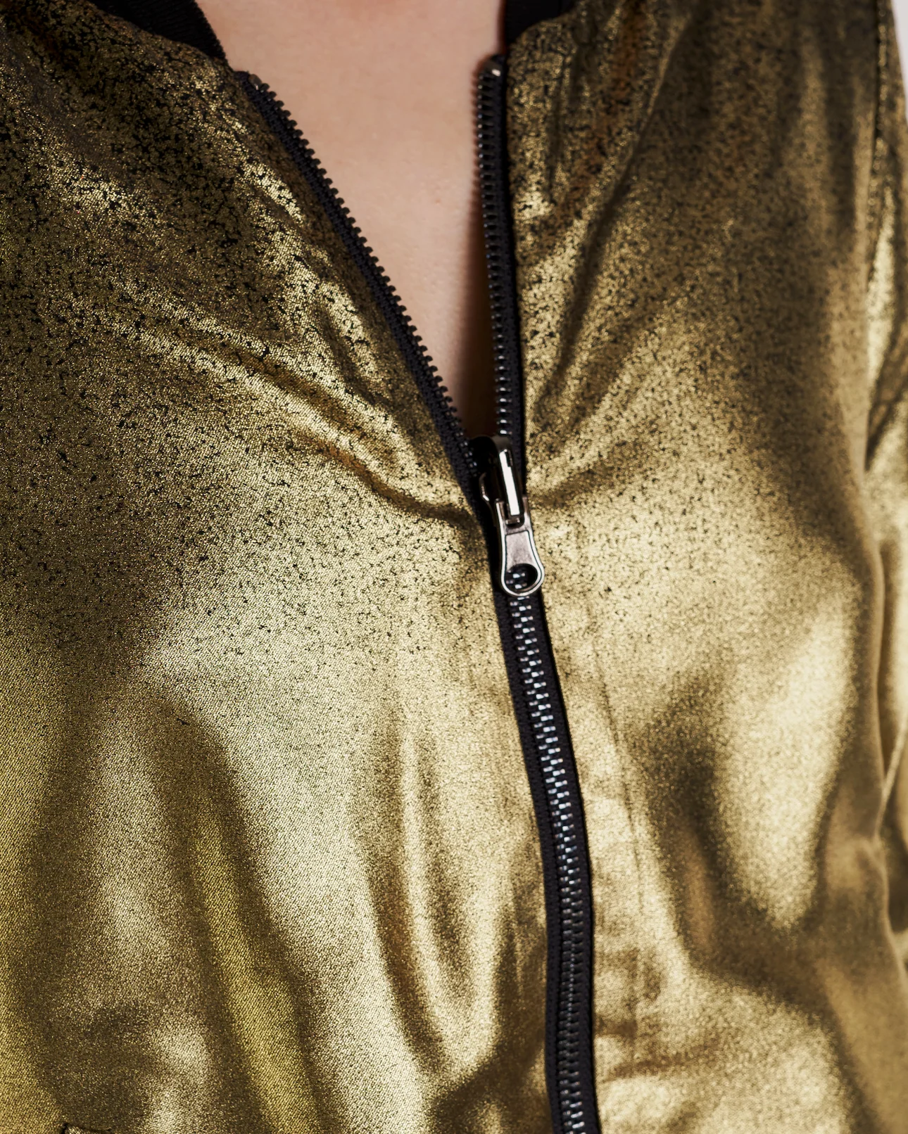 Reversible Silk Bomber Jacket Black Gold Ombre - Image 5