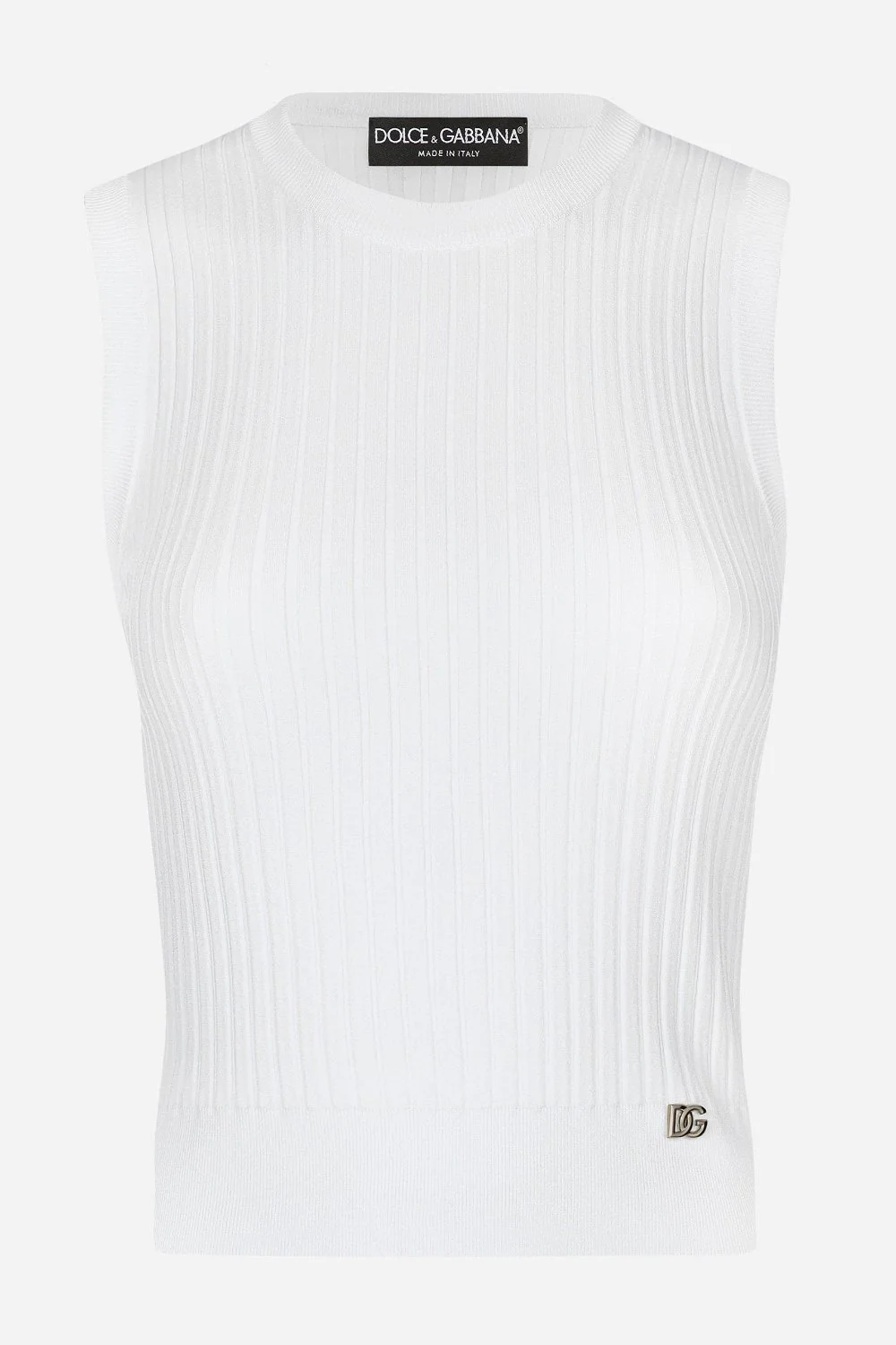Ribbed Stretch Viscose Top with Medal DG Logo Pin (Final Sale) - Image 3
