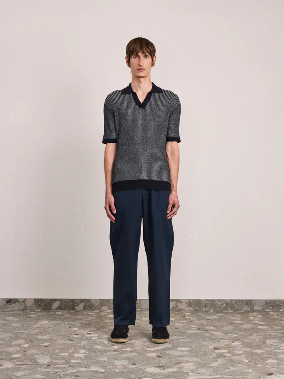 Rino Cotton Blend Polo Navy - Image 2