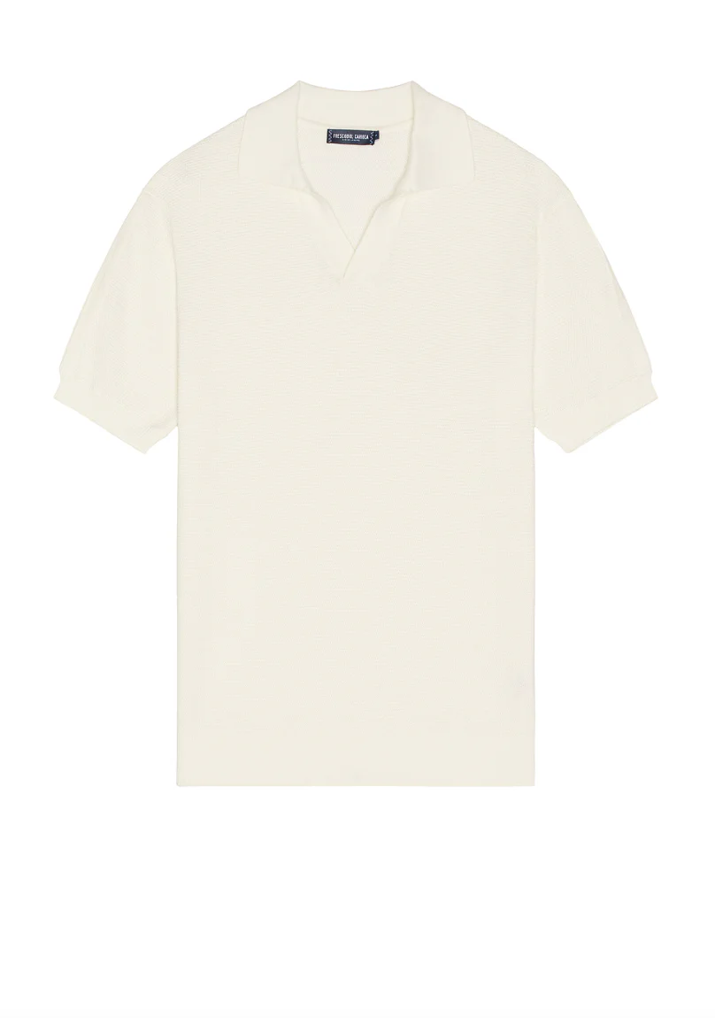 Rino STR Cotton SS Knitted Polo Ivory (Final Sale) - Image 2