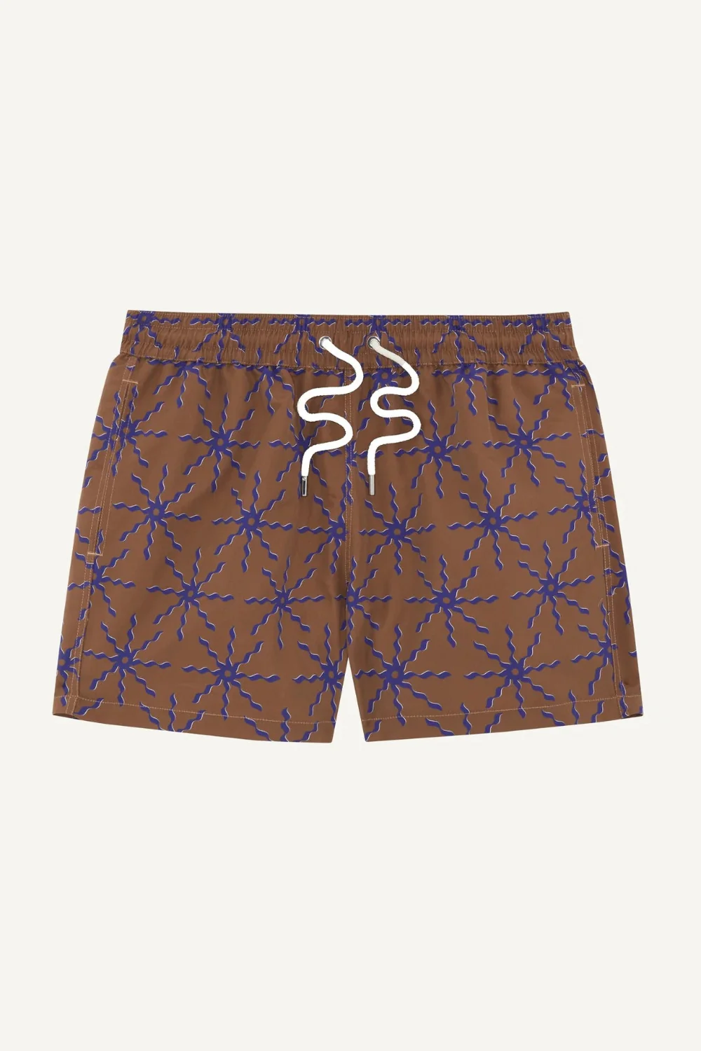 Rio Swim Short Sol Print Brown-Cobalt Blue