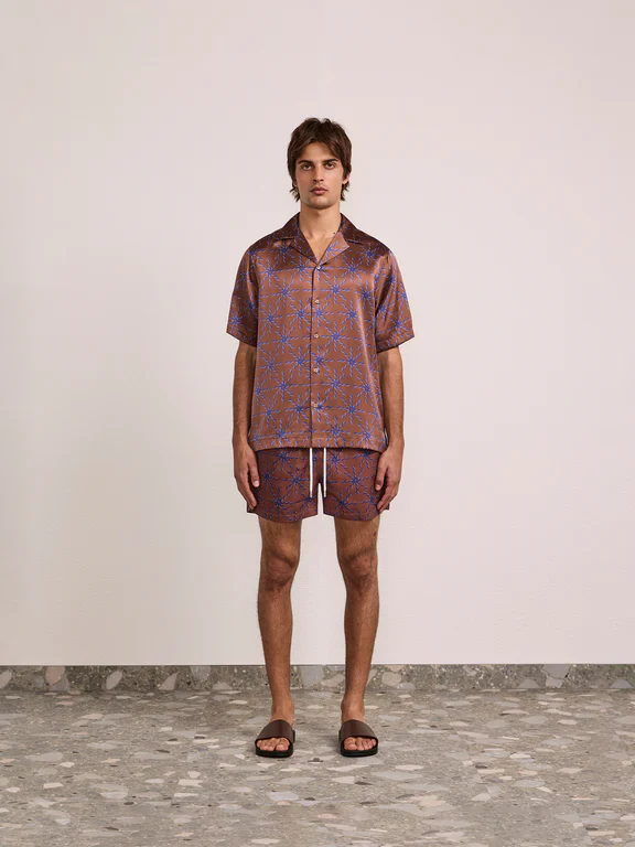 Rio Swim Short Sol Print Brown-Cobalt Blue - Image 2