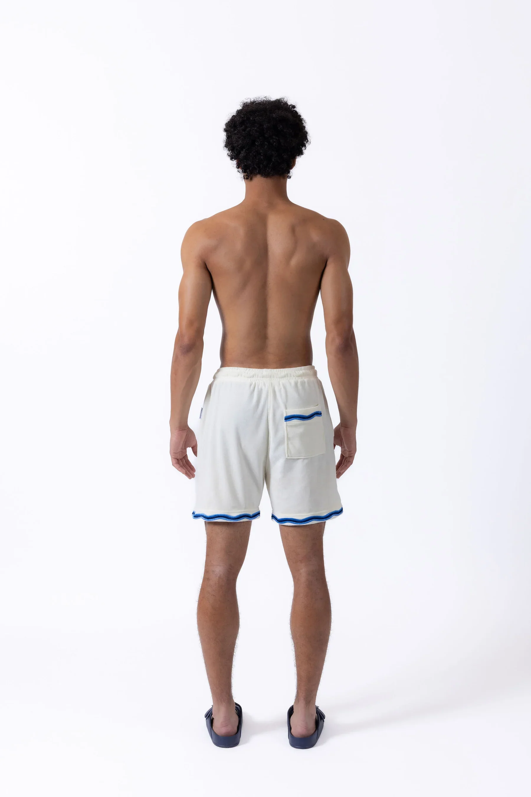 Riviera Wave Embroidered Terry Shorts - Image 2