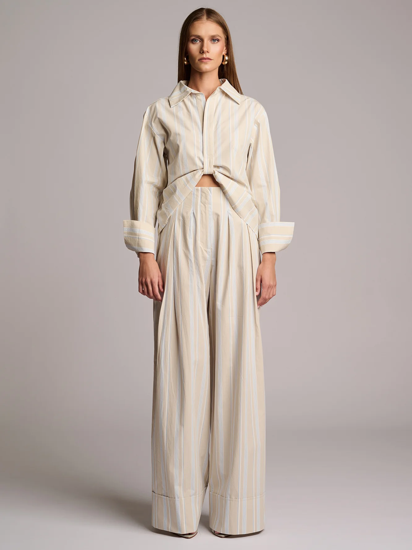 Rory Pant Beige Stripe - Image 2