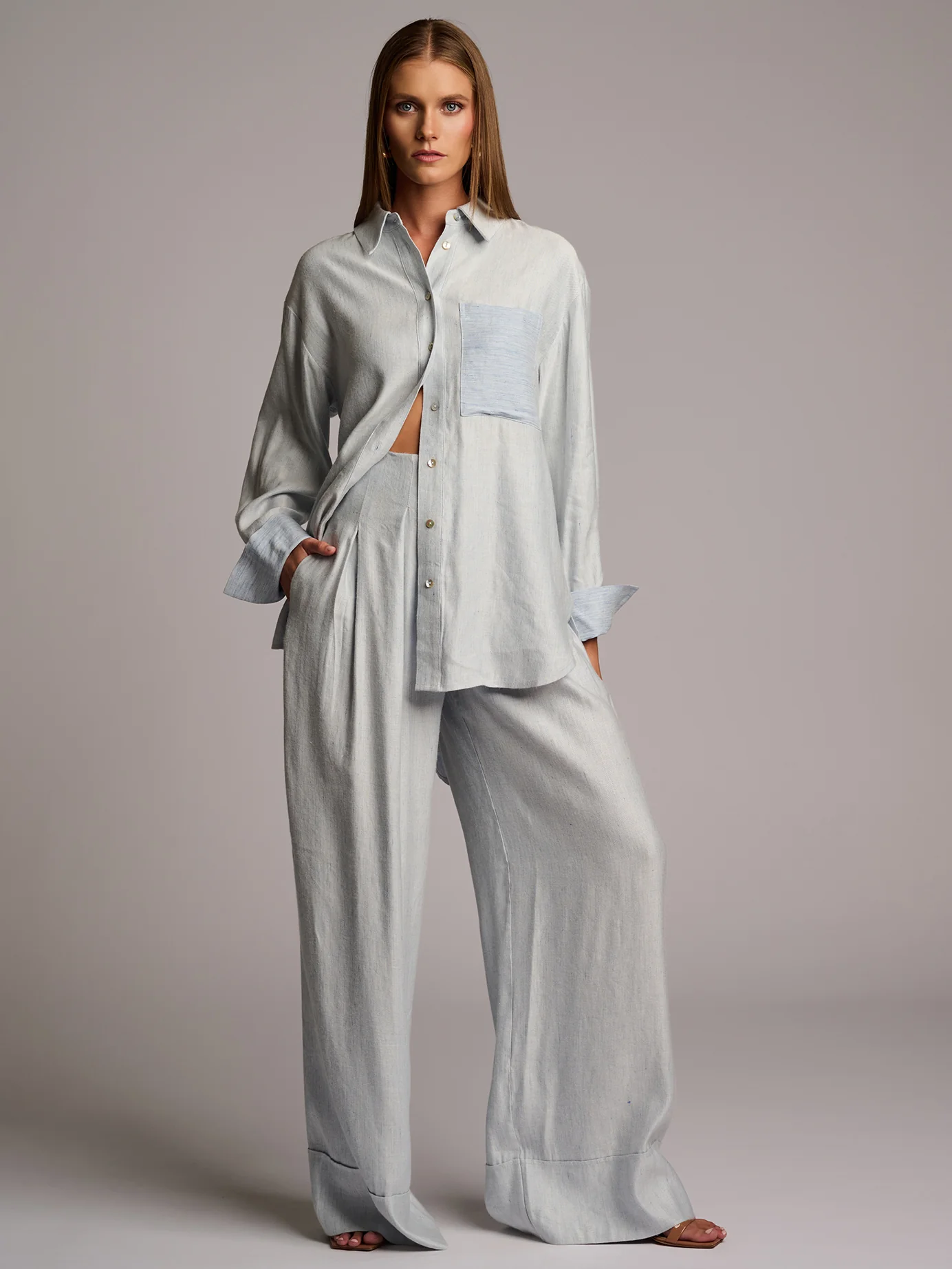 Sadie Top Blue Chambray - Image 2