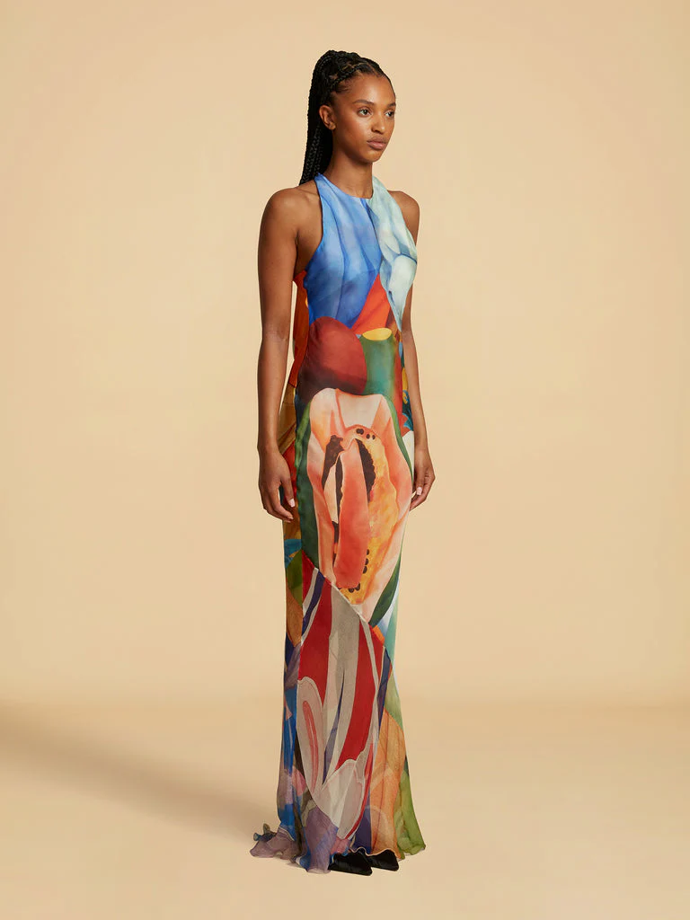 Salpicon Long Silk Dress - Image 4