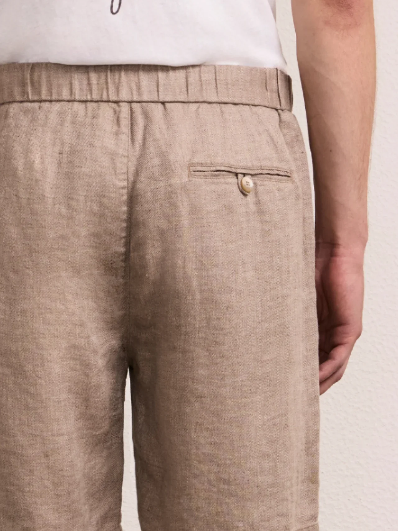 Felipe Linen Shorts Khaki - Image 3