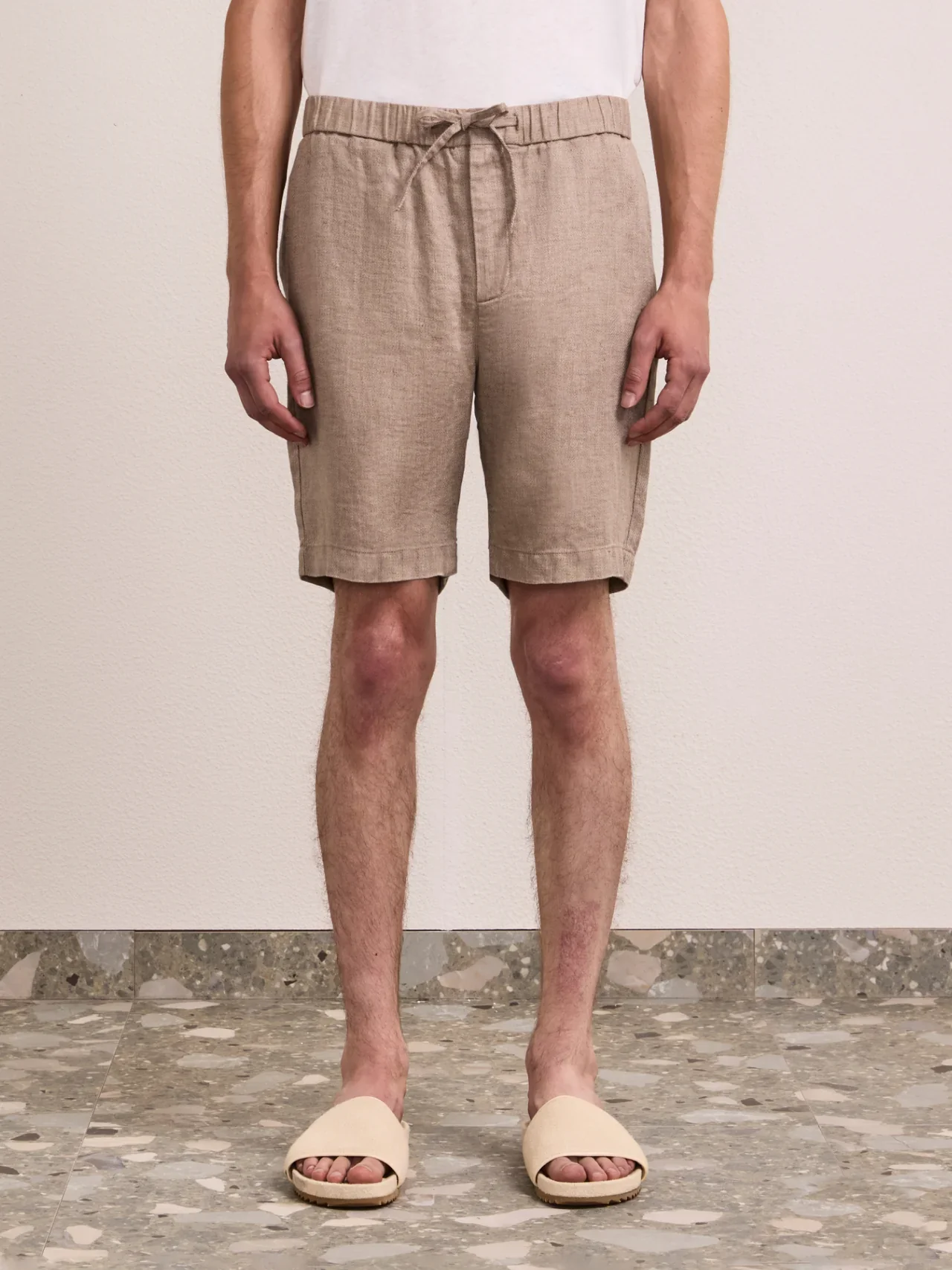 Felipe Linen Shorts Khaki - Image 4