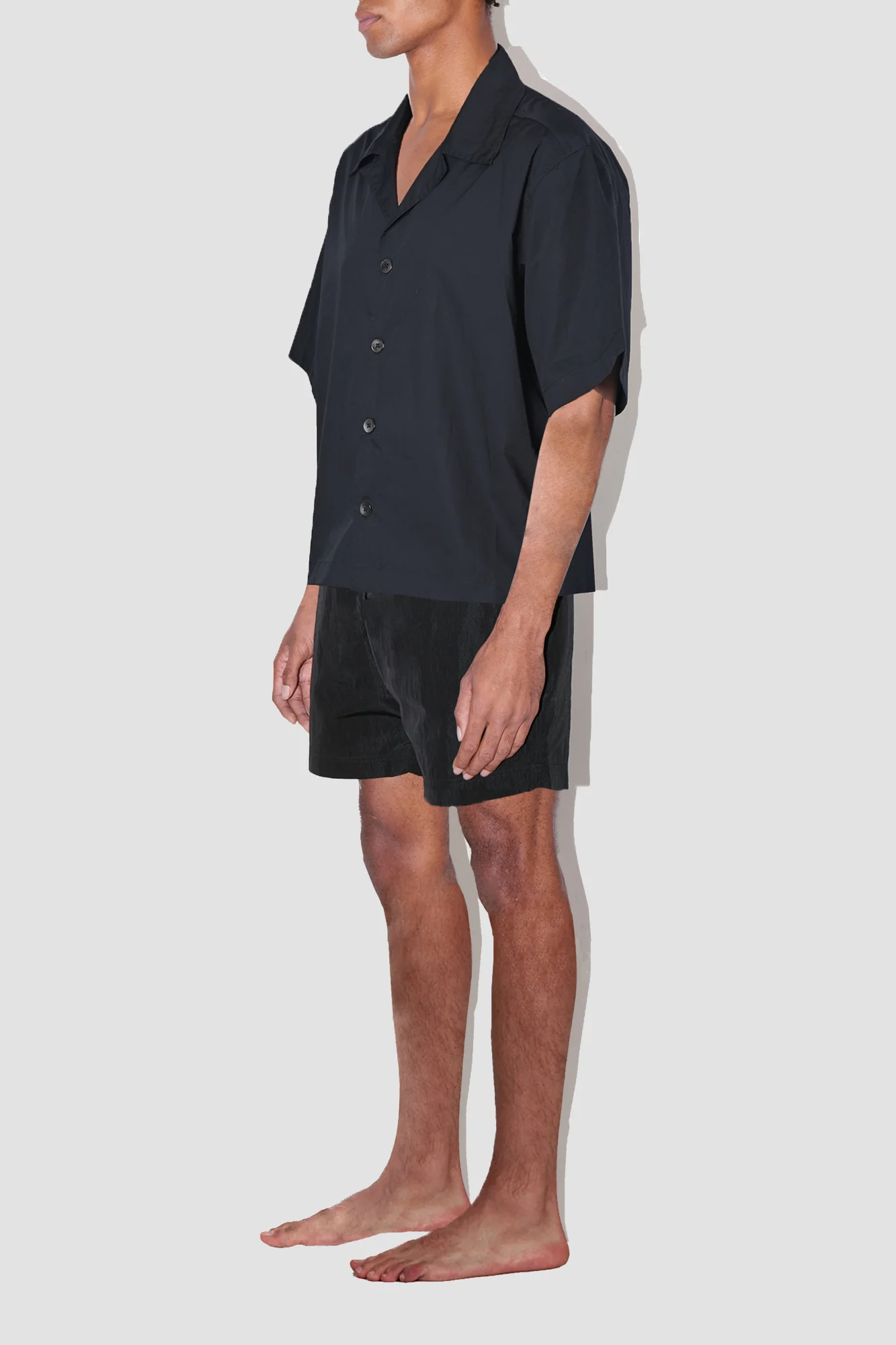 Saulo Cuban Shirt Smooth Weave Black (Final Sale) - Image 2