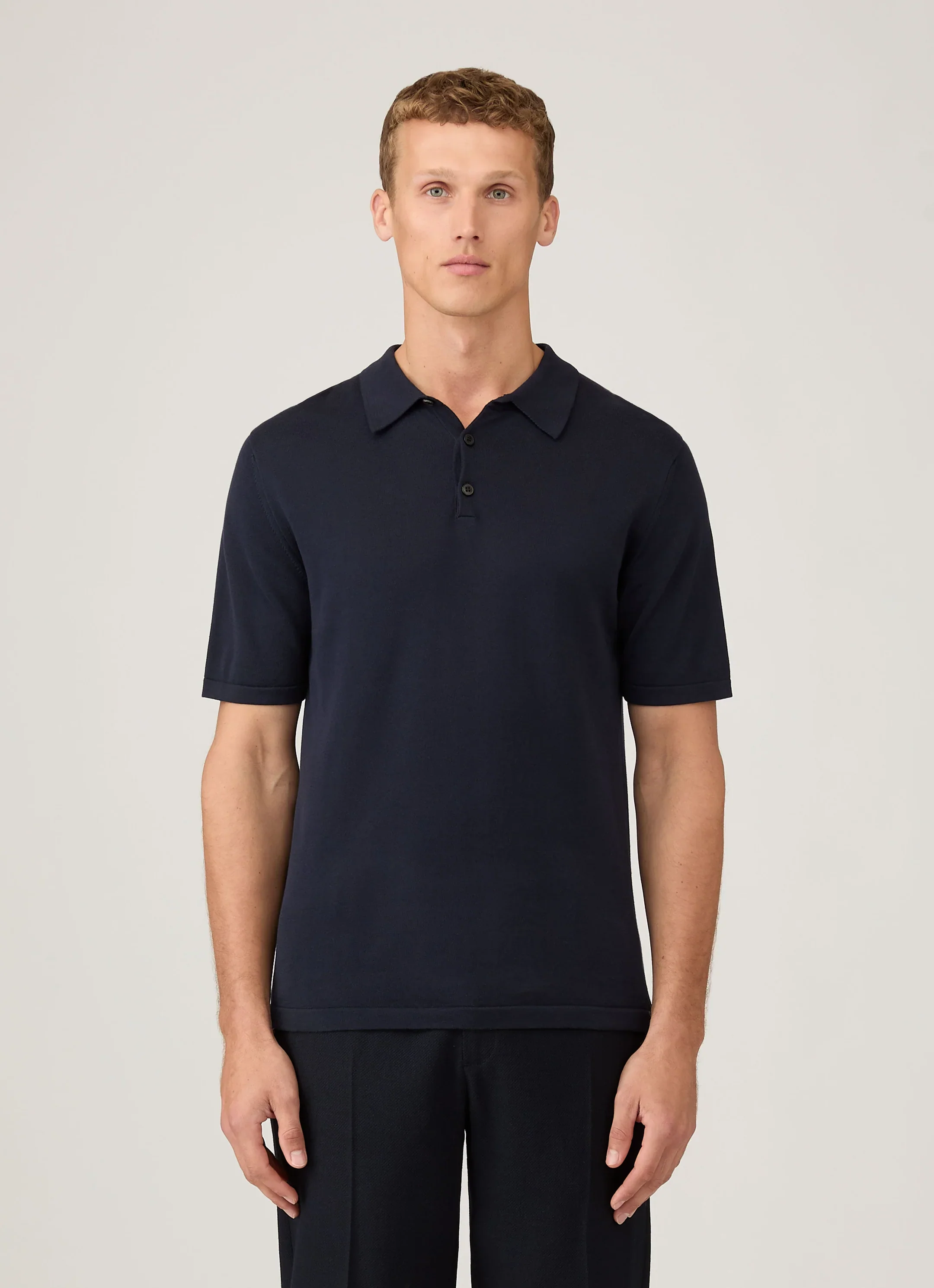 Sea Island Cotton Knit Polo Shirt - Image 2