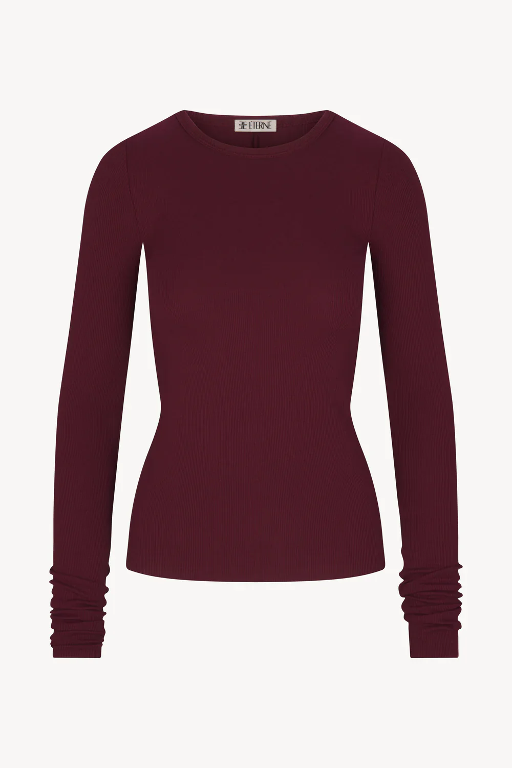 Long Sleeve Fitted Top Oxblood - Image 2