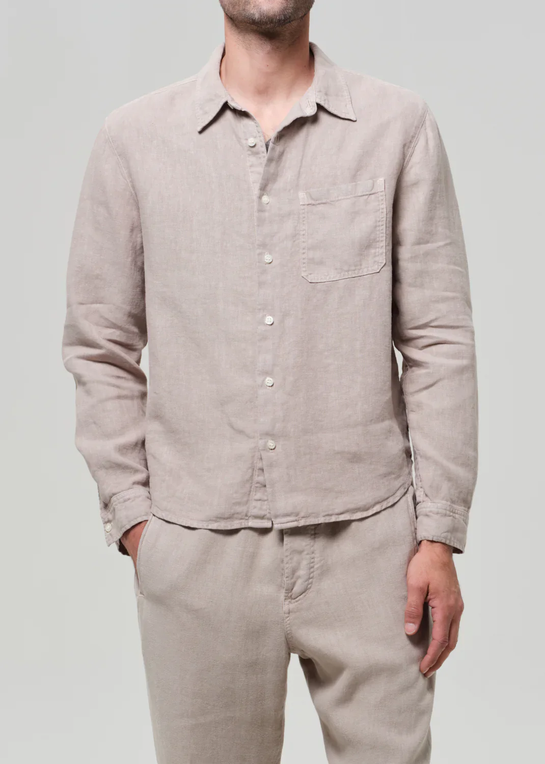 Single Pocket Linen Workshirt - Image 2