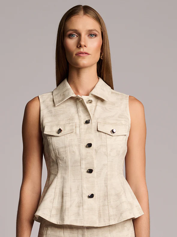 SKYLAR TOP - CAMO PRINT IVORY - Image 2