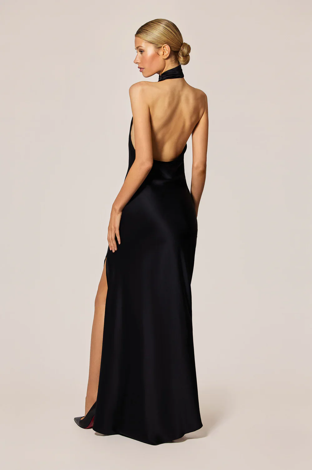 Soie Asymmetrical Halter Gown - Image 3