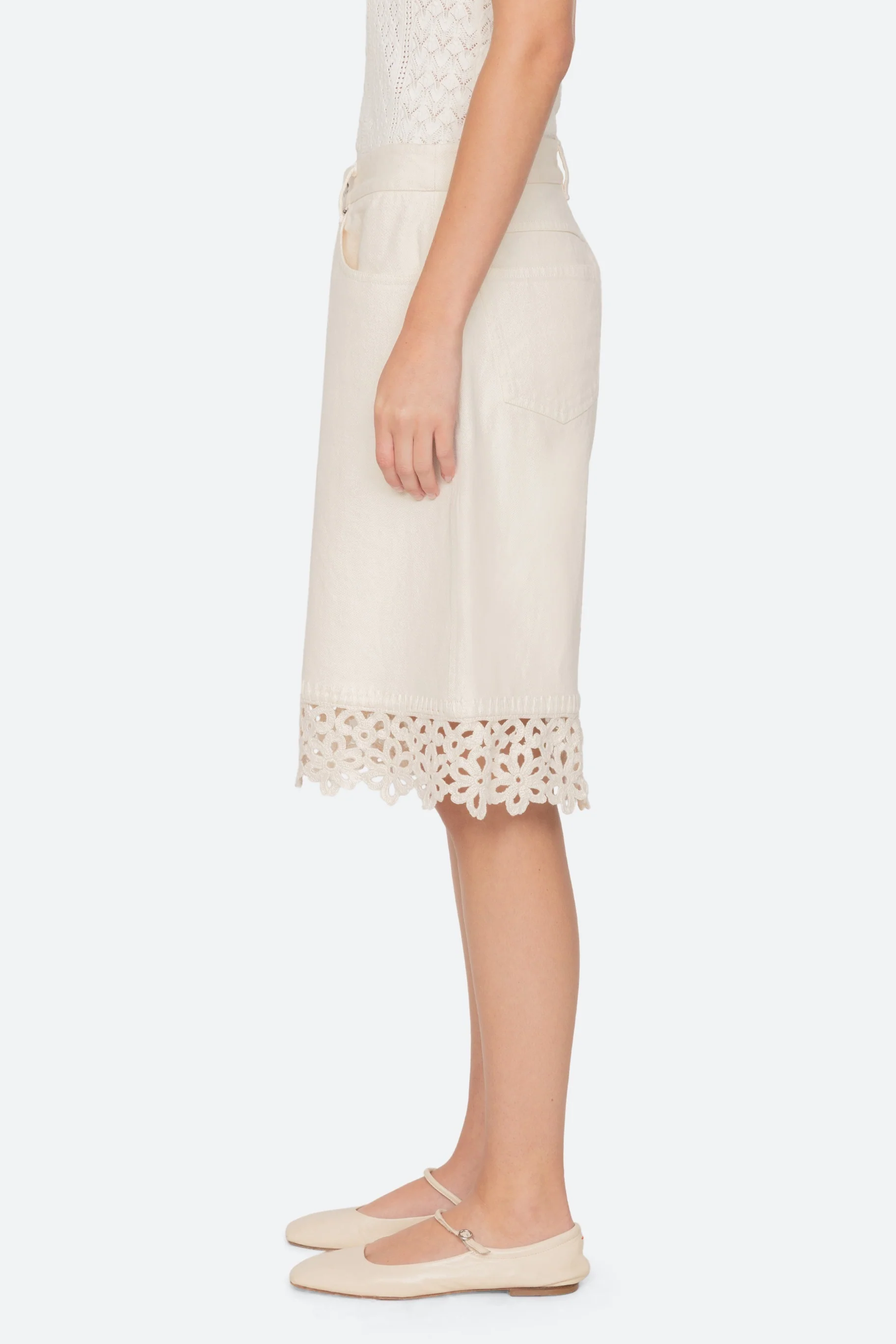 STASIA DENIM JEAN CAPRIS CREAM - Image 4