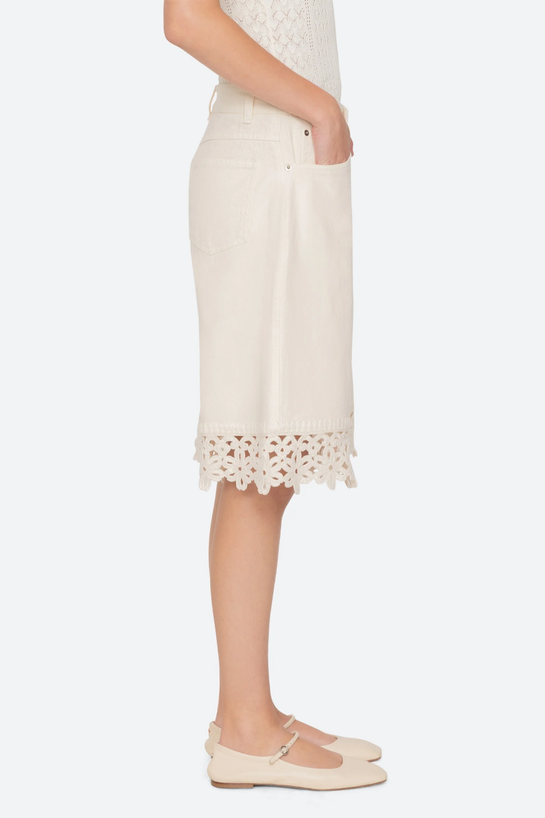 STASIA DENIM JEAN CAPRIS CREAM - Image 5